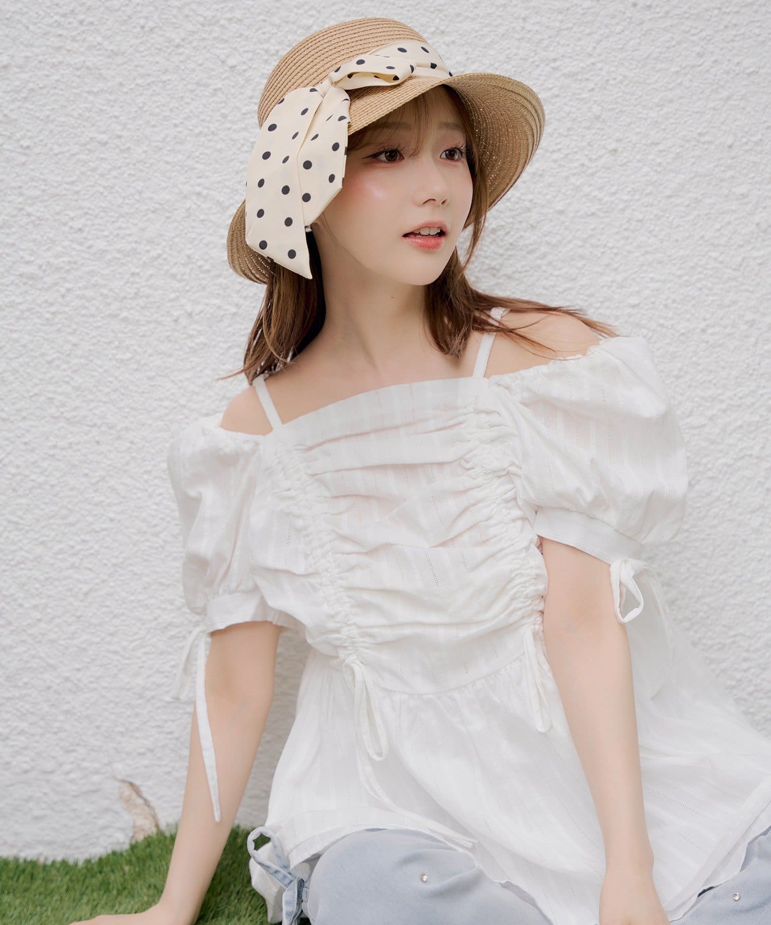 NICE CLAUP / OLIVE des OLIVE OUTLET(ナイスクラップ  / オリーブ デ オリーブ アウトレット) 【continuer】ドロストリボンチュニック