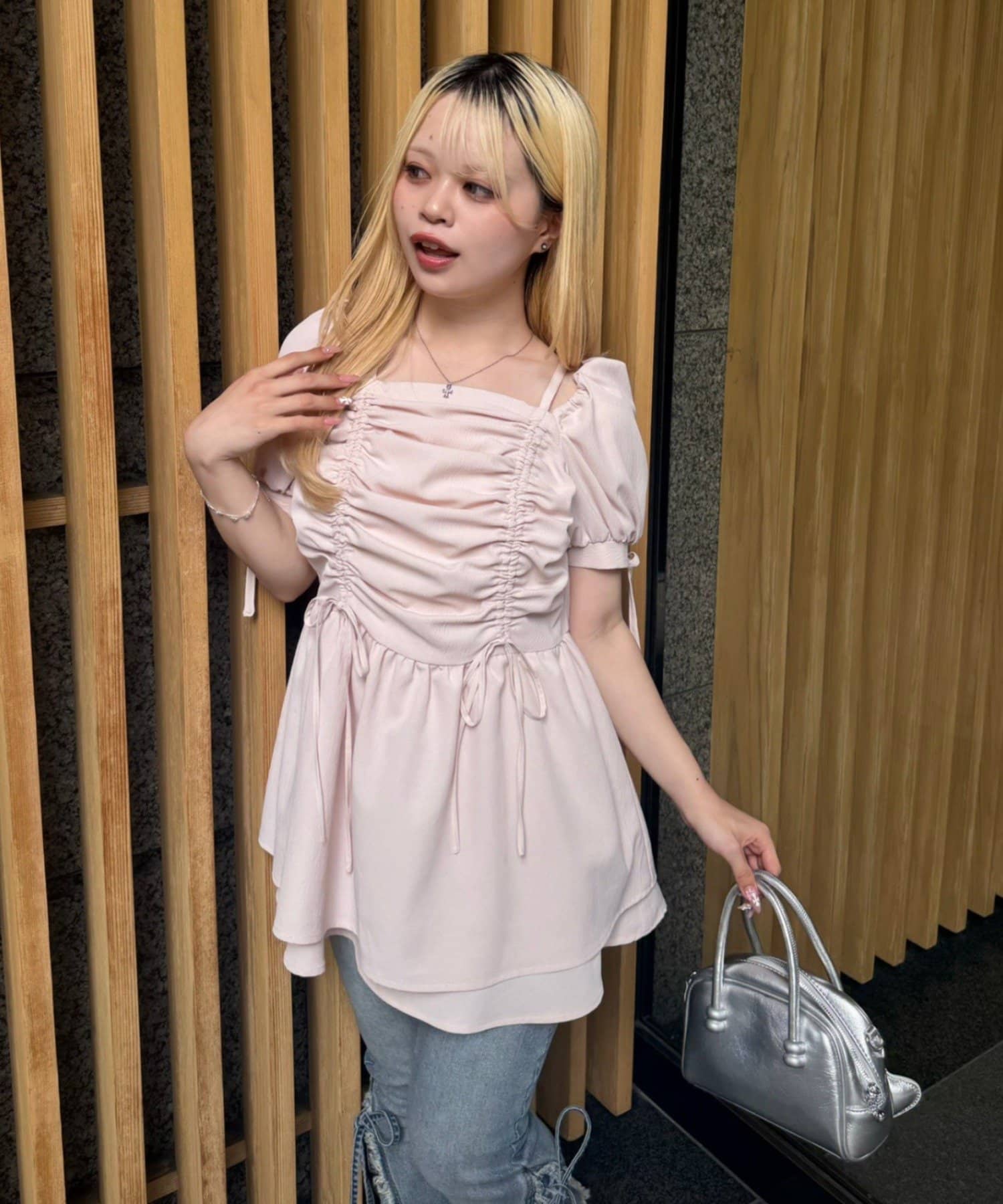 NICE CLAUP / OLIVE des OLIVE OUTLET(ナイスクラップ  / オリーブ デ オリーブ アウトレット) 【continuer】ドロストリボンチュニック