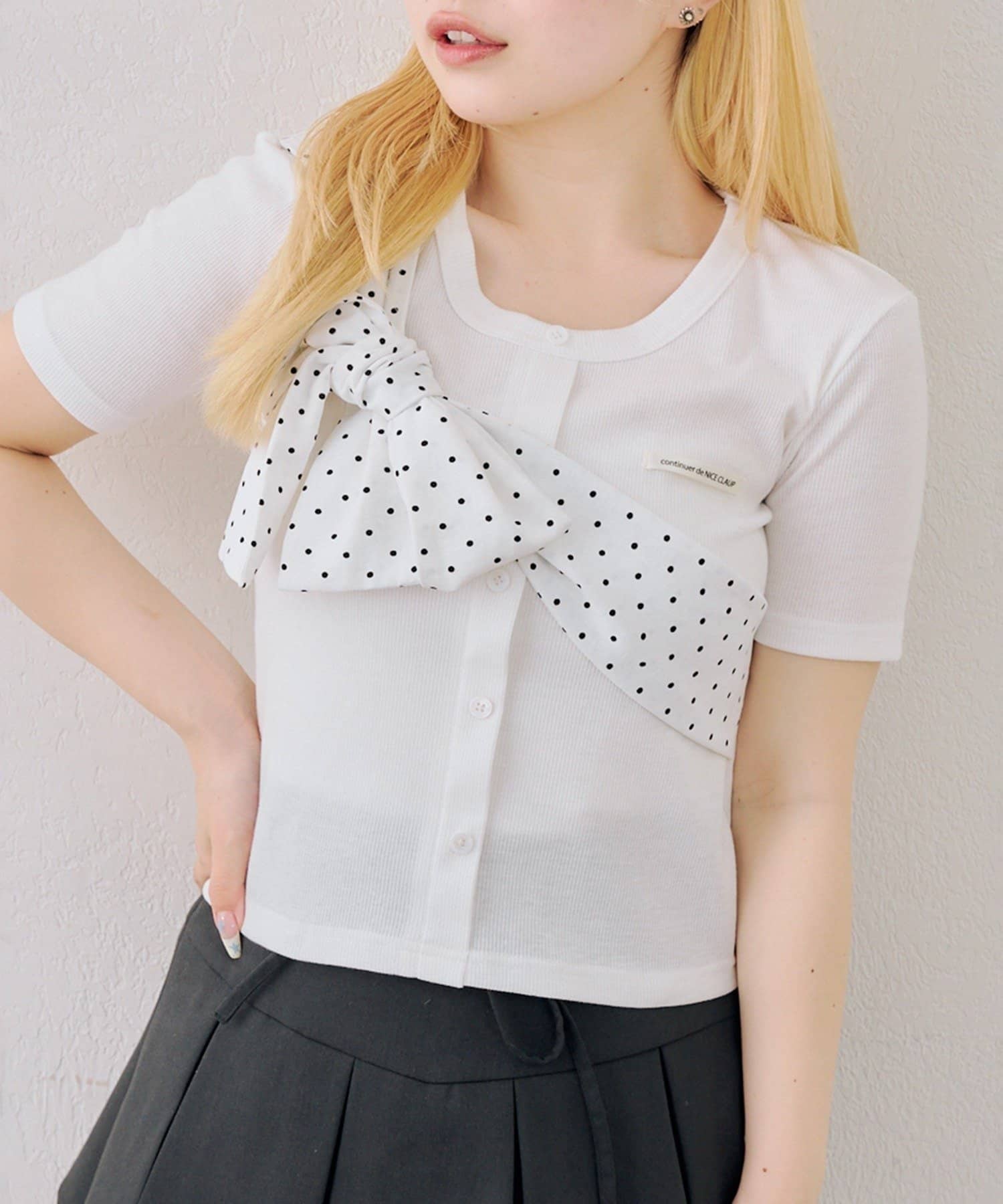 NICE CLAUP / OLIVE des OLIVE OUTLET(ナイスクラップ  / オリーブ デ オリーブ アウトレット) 【continuer】ビッグリボンテレコプルオーバー