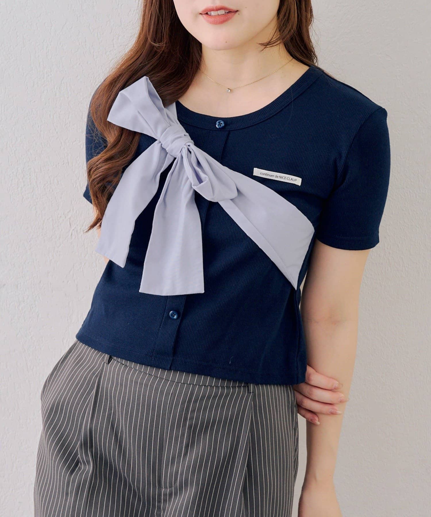 NICE CLAUP / OLIVE des OLIVE OUTLET(ナイスクラップ  / オリーブ デ オリーブ アウトレット) 【continuer】ビッグリボンテレコプルオーバー