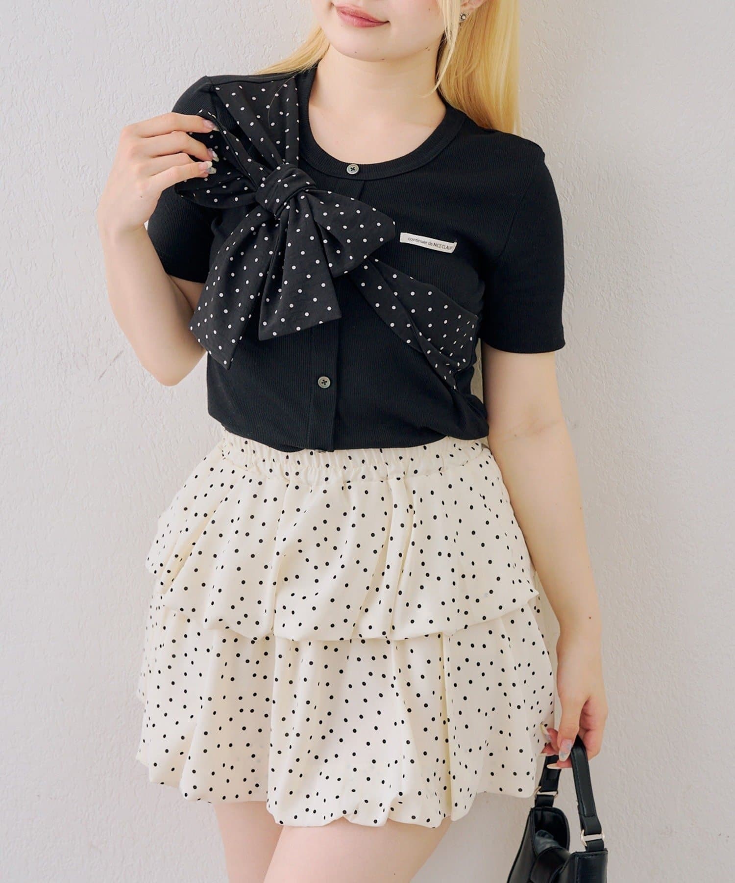 NICE CLAUP / OLIVE des OLIVE OUTLET(ナイスクラップ  / オリーブ デ オリーブ アウトレット) 【continuer】ビッグリボンテレコプルオーバー