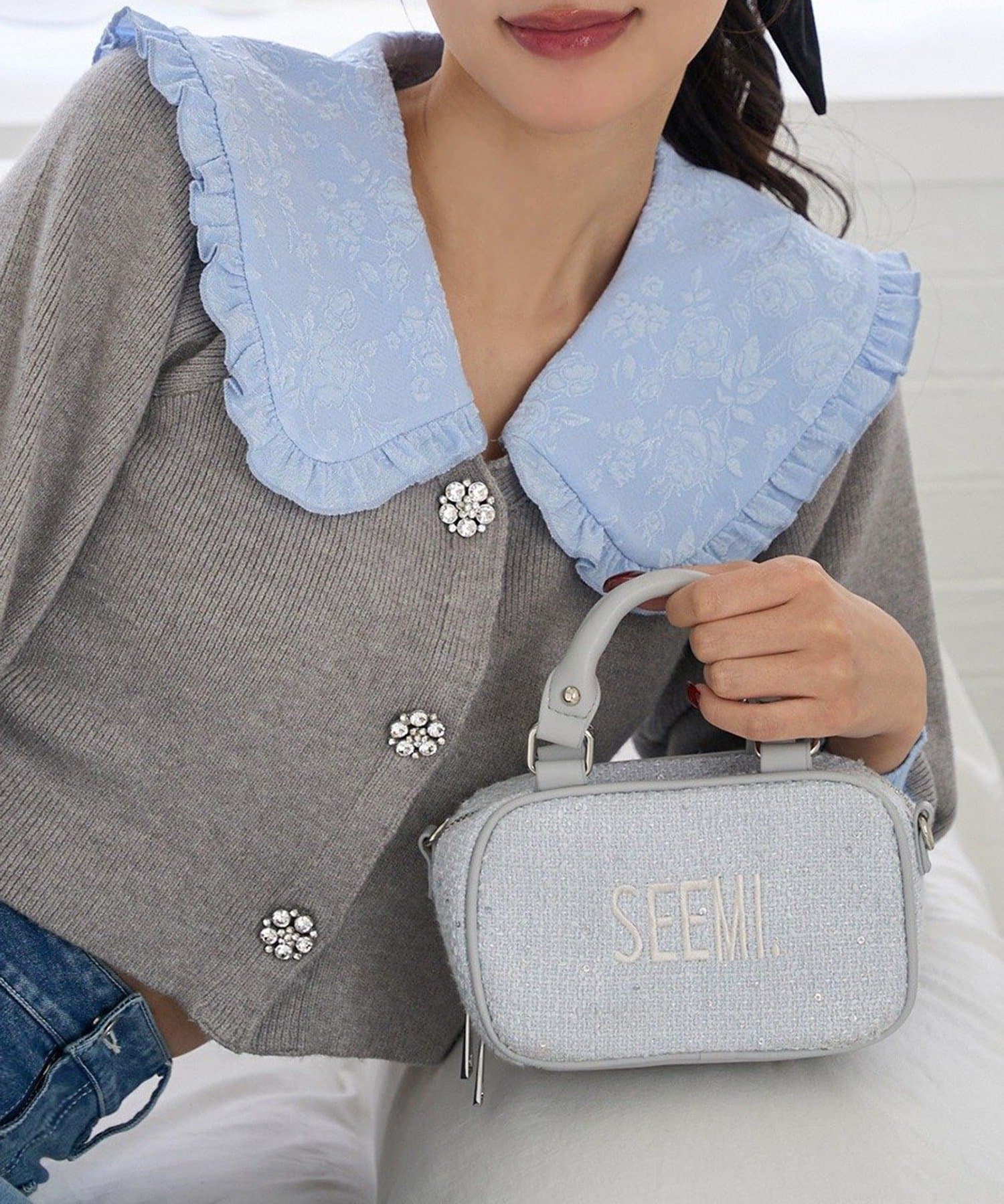 NICE CLAUP / OLIVE des OLIVE OUTLET(ナイスクラップ  / オリーブ デ オリーブ アウトレット) 【Seemi】衿付きカーデ