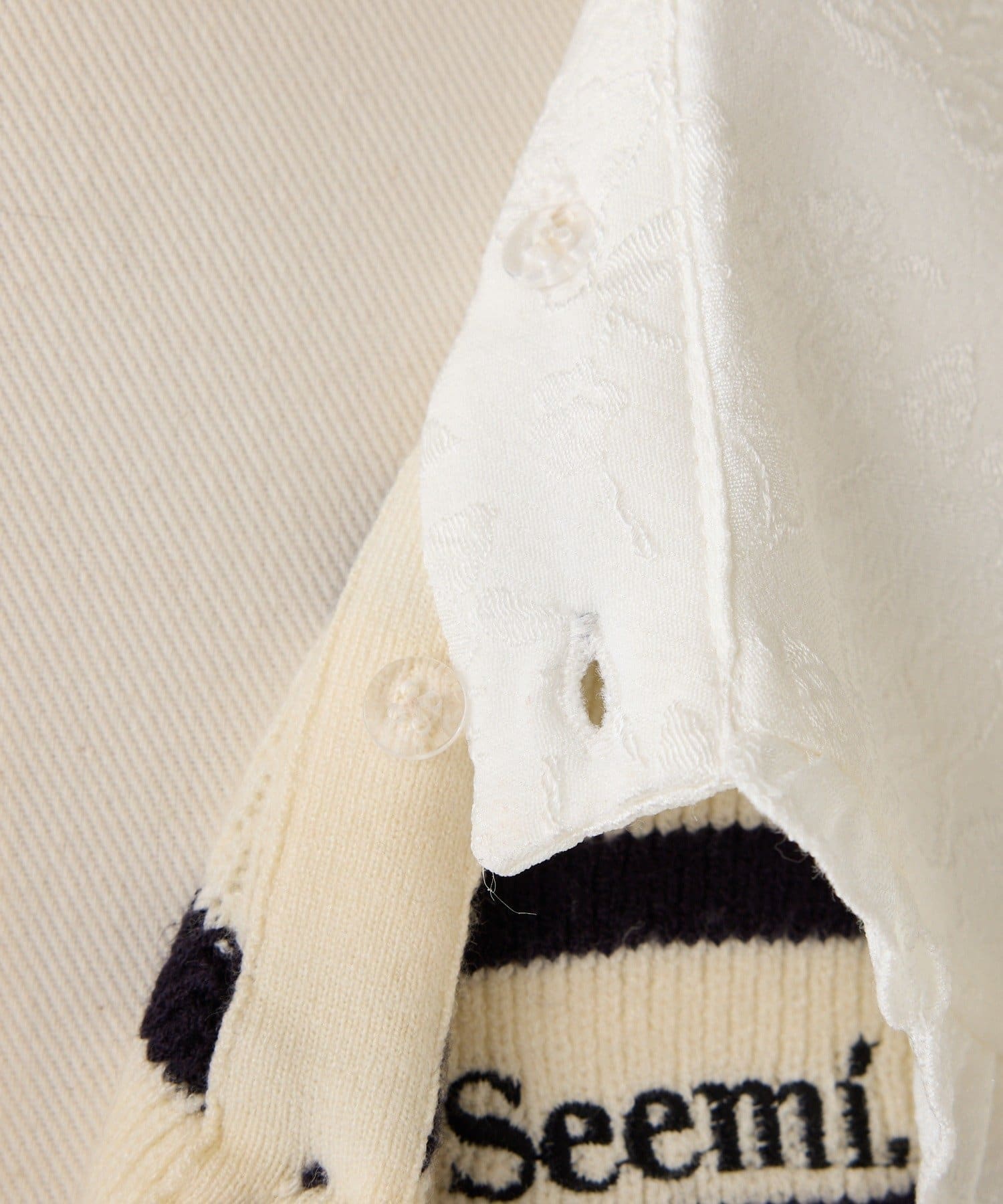 NICE CLAUP / OLIVE des OLIVE OUTLET(ナイスクラップ  / オリーブ デ オリーブ アウトレット) 【Seemi】衿付きカーデ