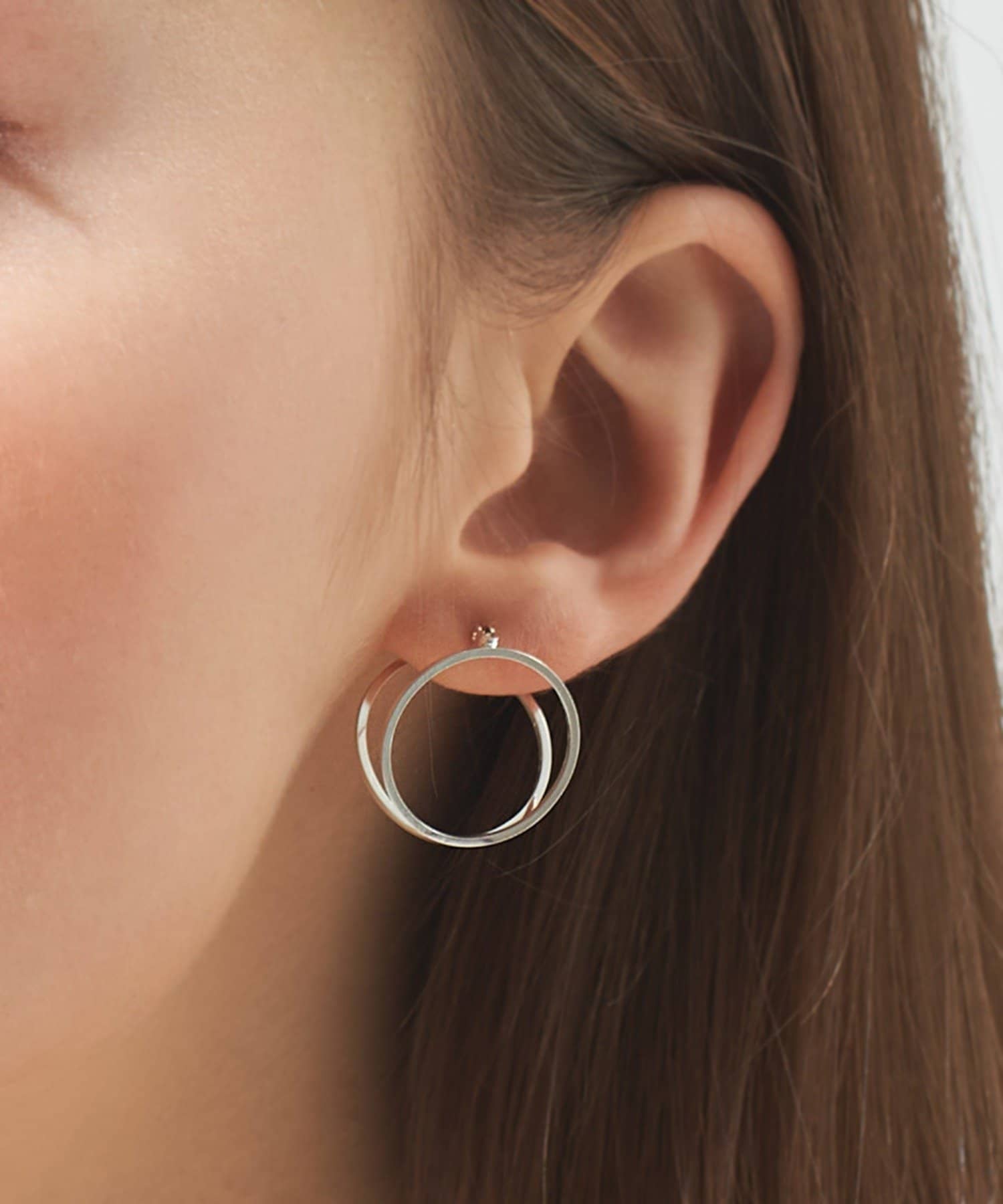 3COINS(スリーコインズ) ラインラウンドワンタッチピアス