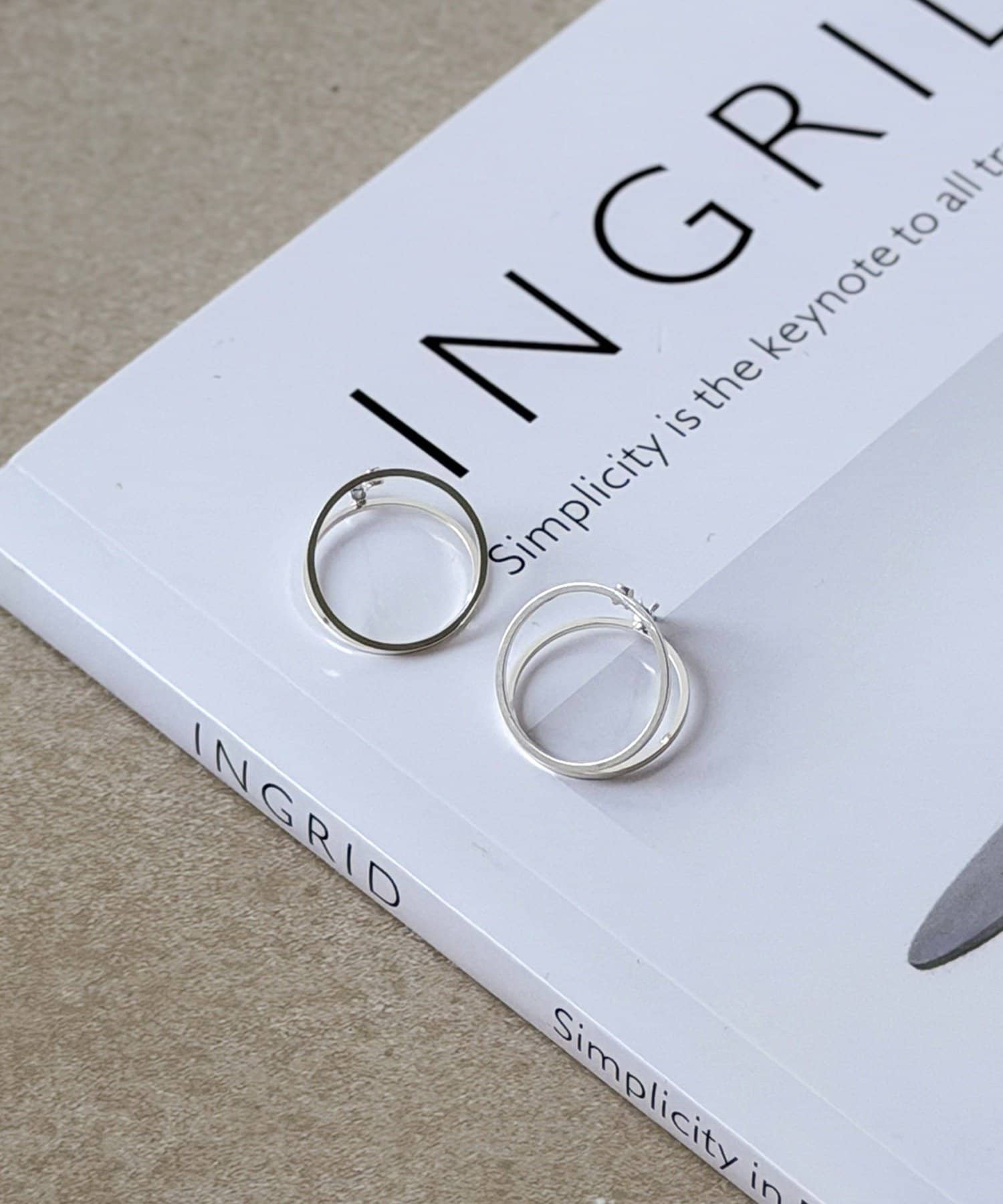 3COINS(スリーコインズ) ラインラウンドワンタッチピアス