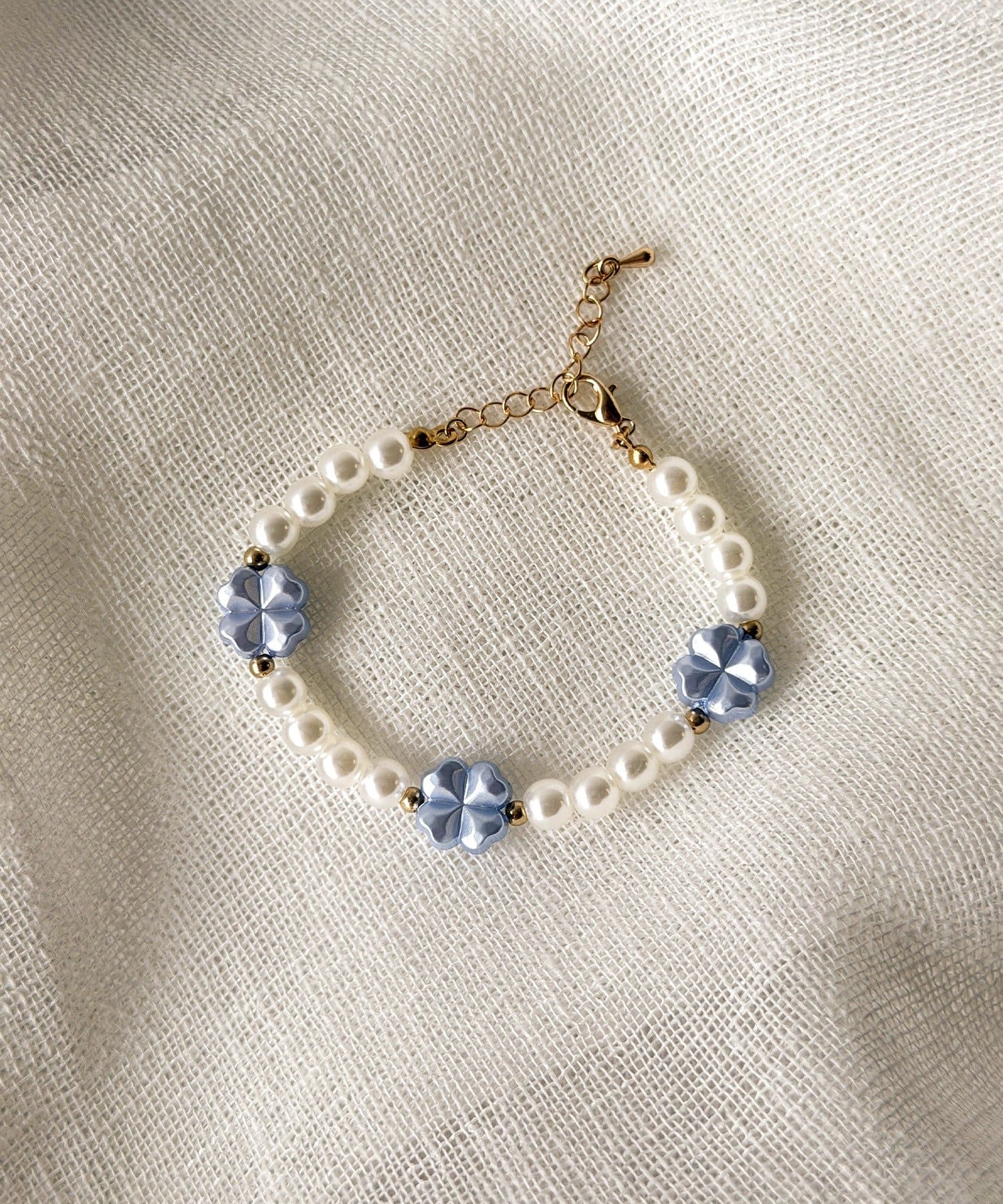 3COINS(スリーコインズ) パールクローバーブレス2個セット／KIDS