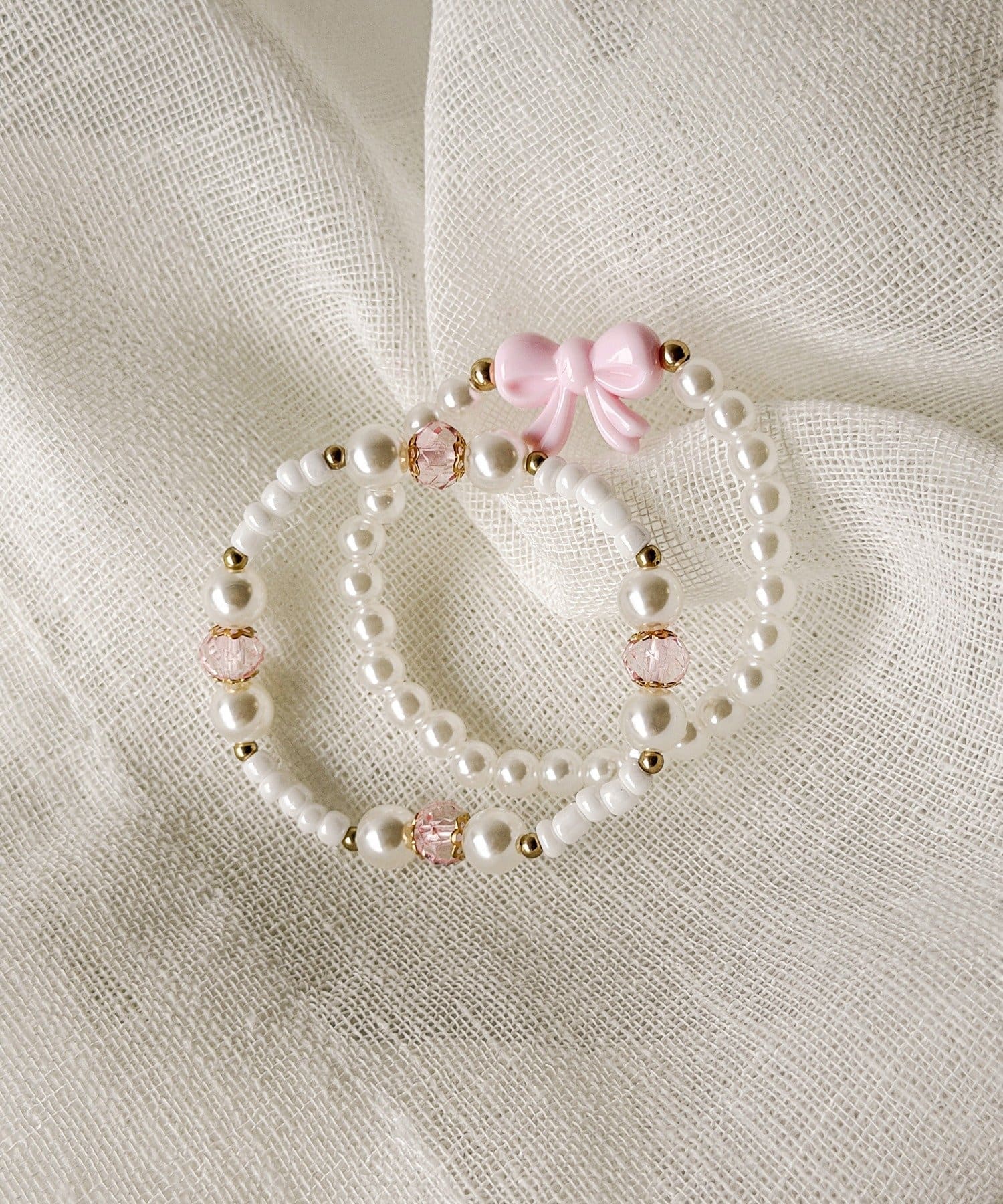 3COINS(スリーコインズ) リボンパールブレス2個セット／KIDS