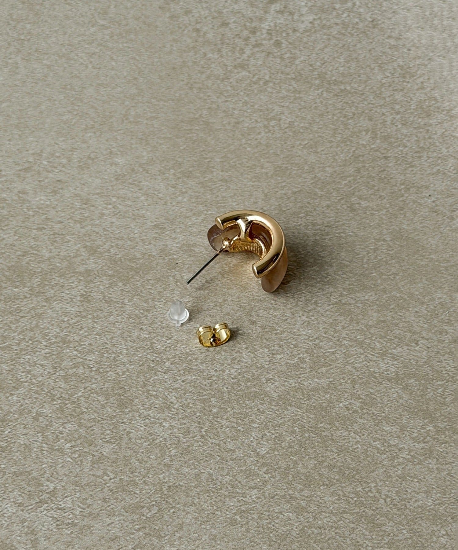 3COINS(スリーコインズ) マーブルメタルカーブピアス