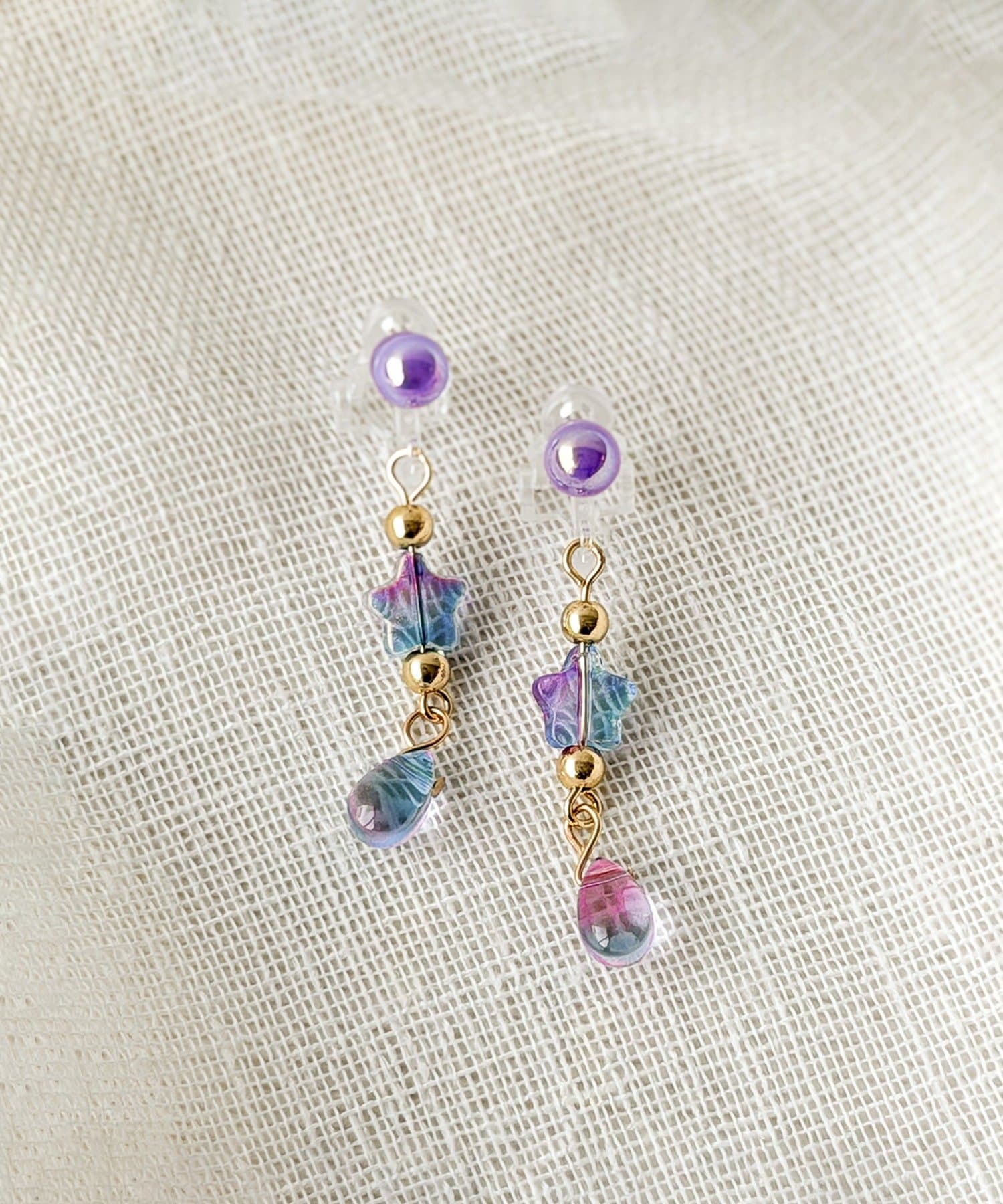 3COINS(スリーコインズ) スタードロップクリアイヤリング／KIDS