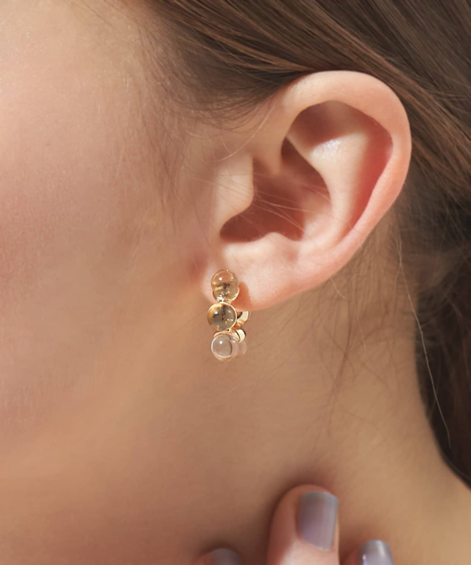 3COINS(スリーコインズ) クリアボールフープピアス