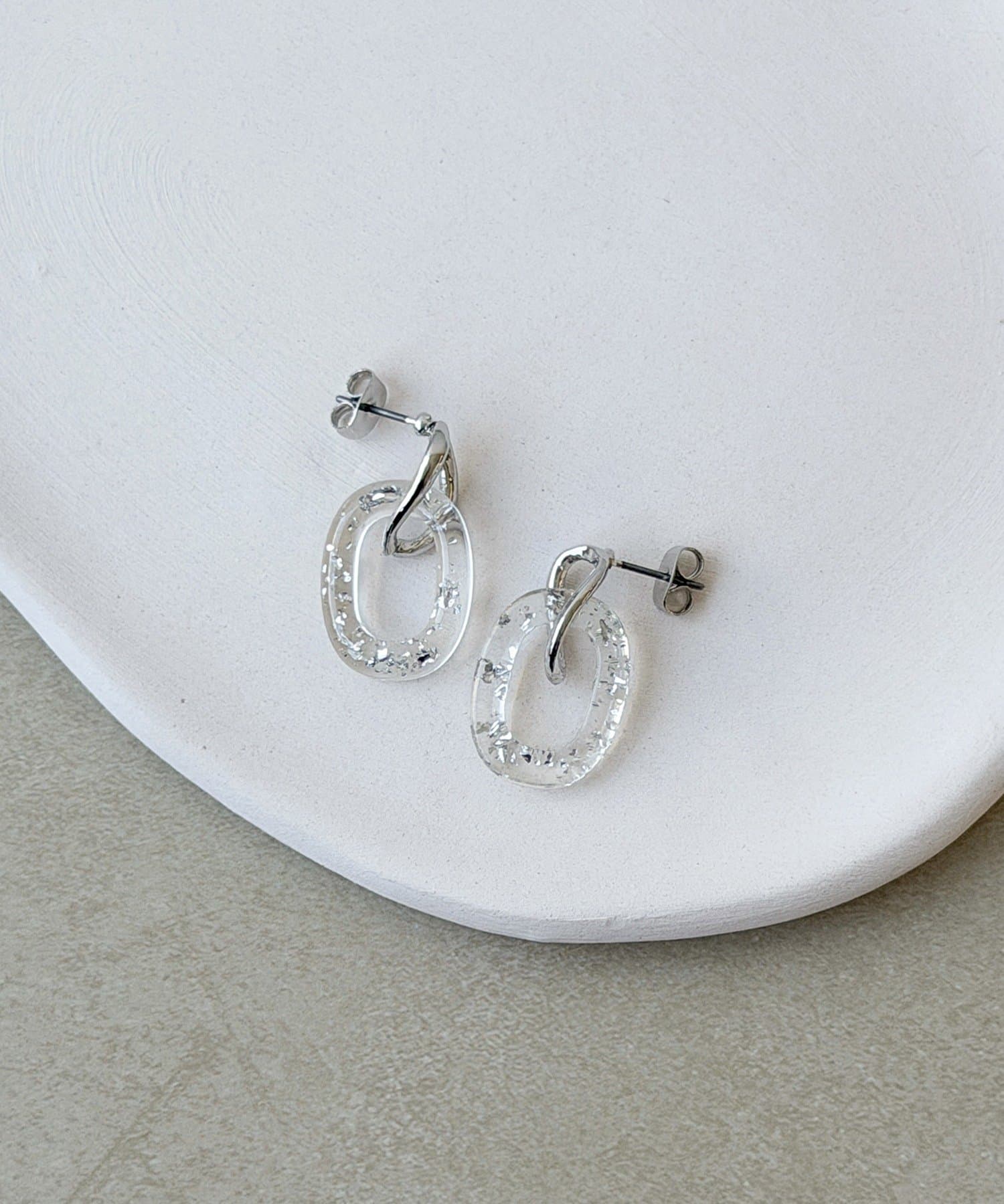 3COINS(スリーコインズ) 箔入りクリアピアス