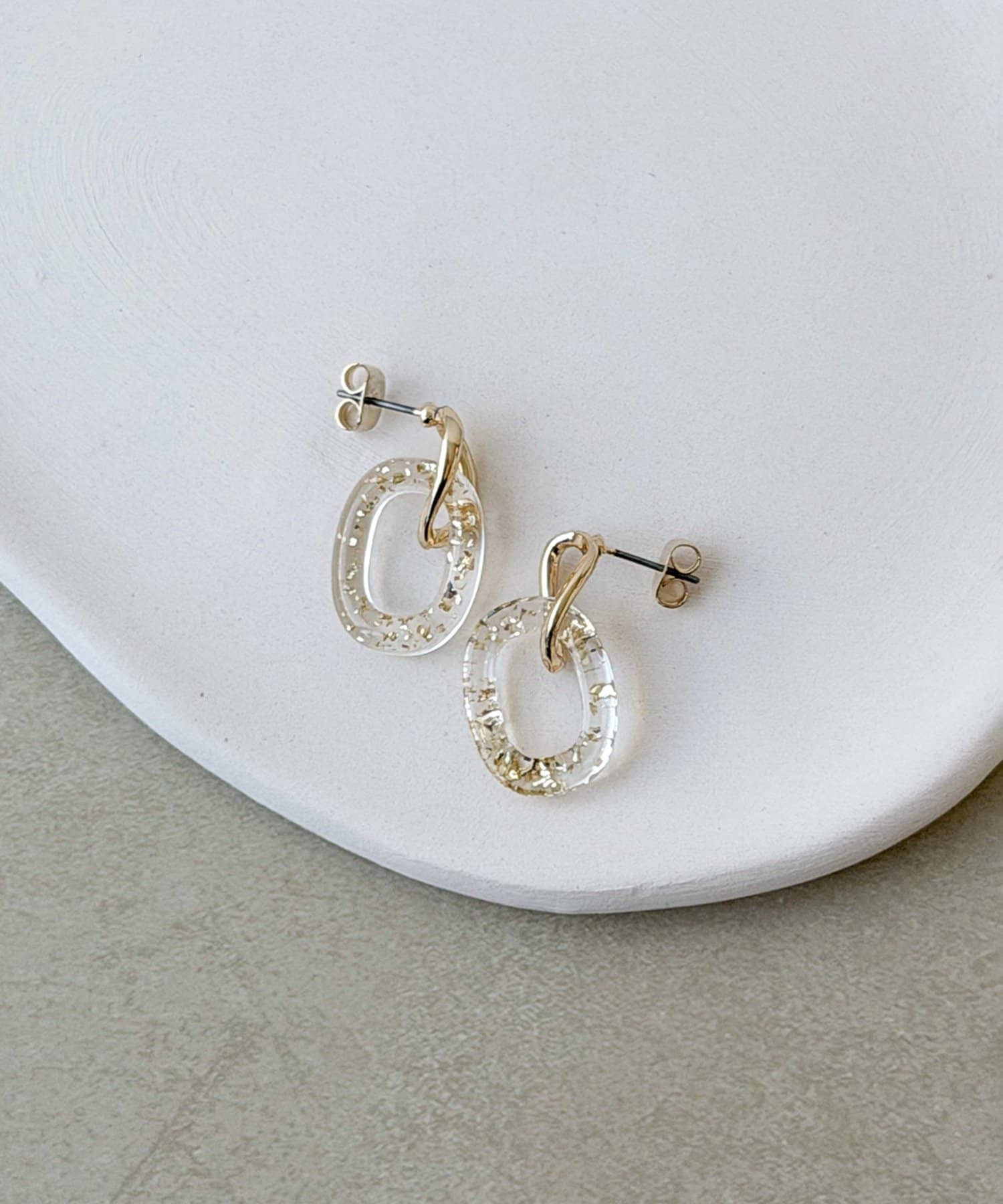 3COINS(スリーコインズ) 箔入りクリアピアス