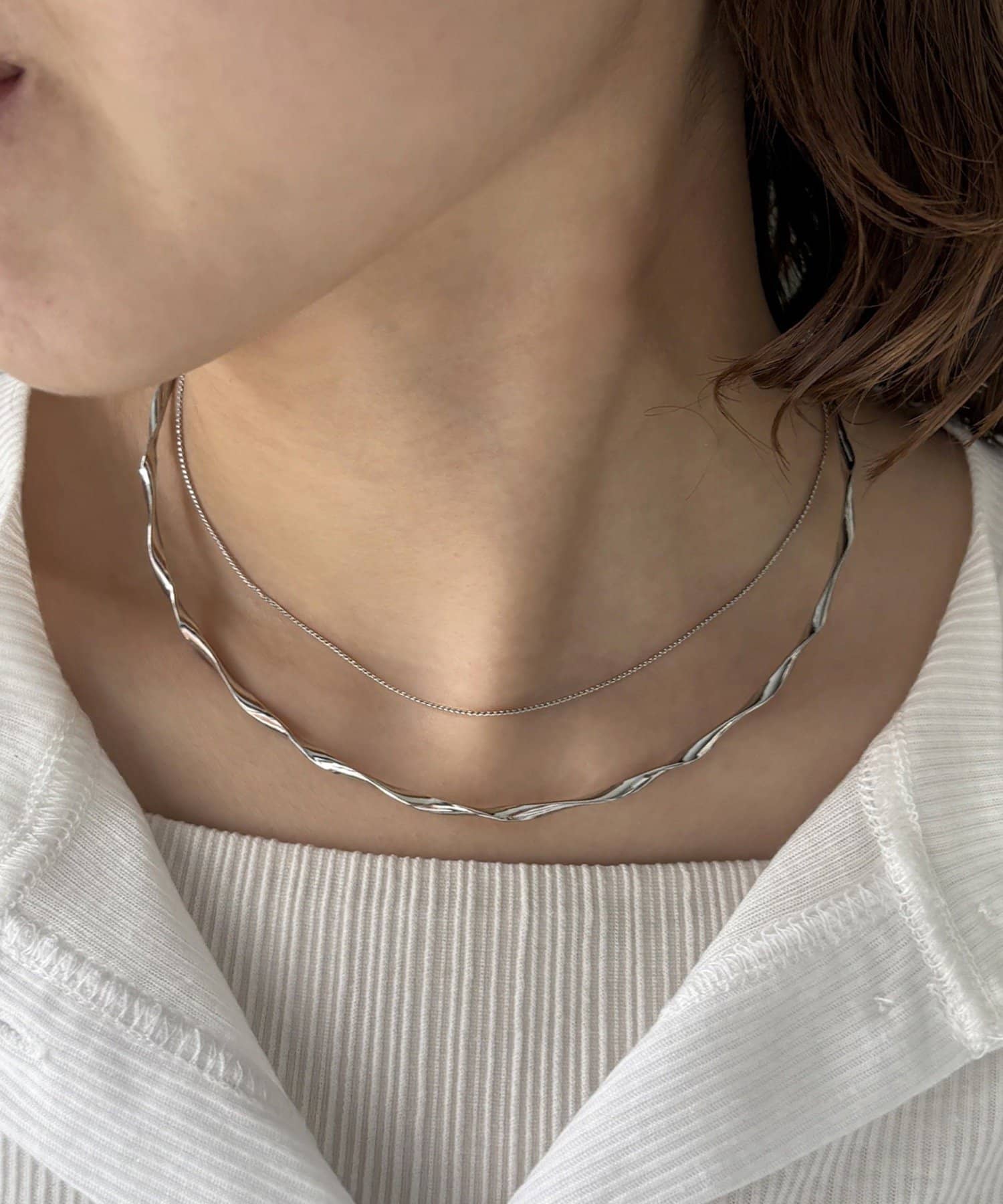 Lattice(ラティス) チェーンネックレス/ネックカフセット(2P)