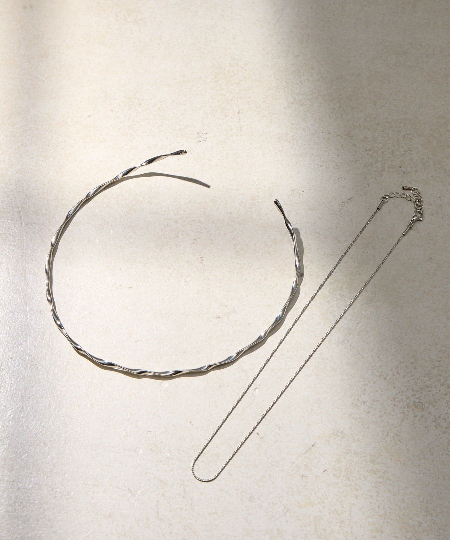 Lattice(ラティス) チェーンネックレス/ネックカフセット(2P)