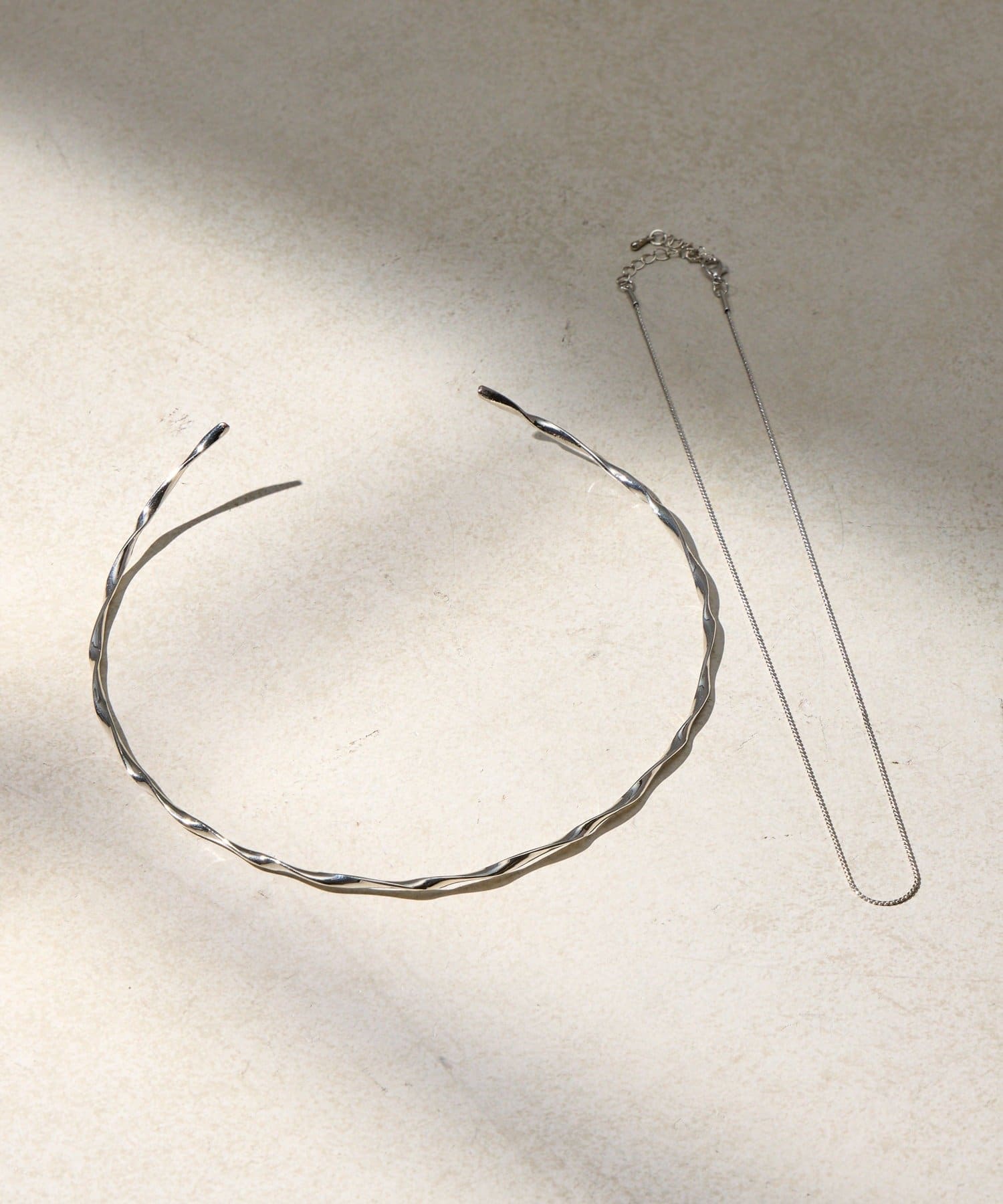 Lattice(ラティス) チェーンネックレス/ネックカフセット(2P)