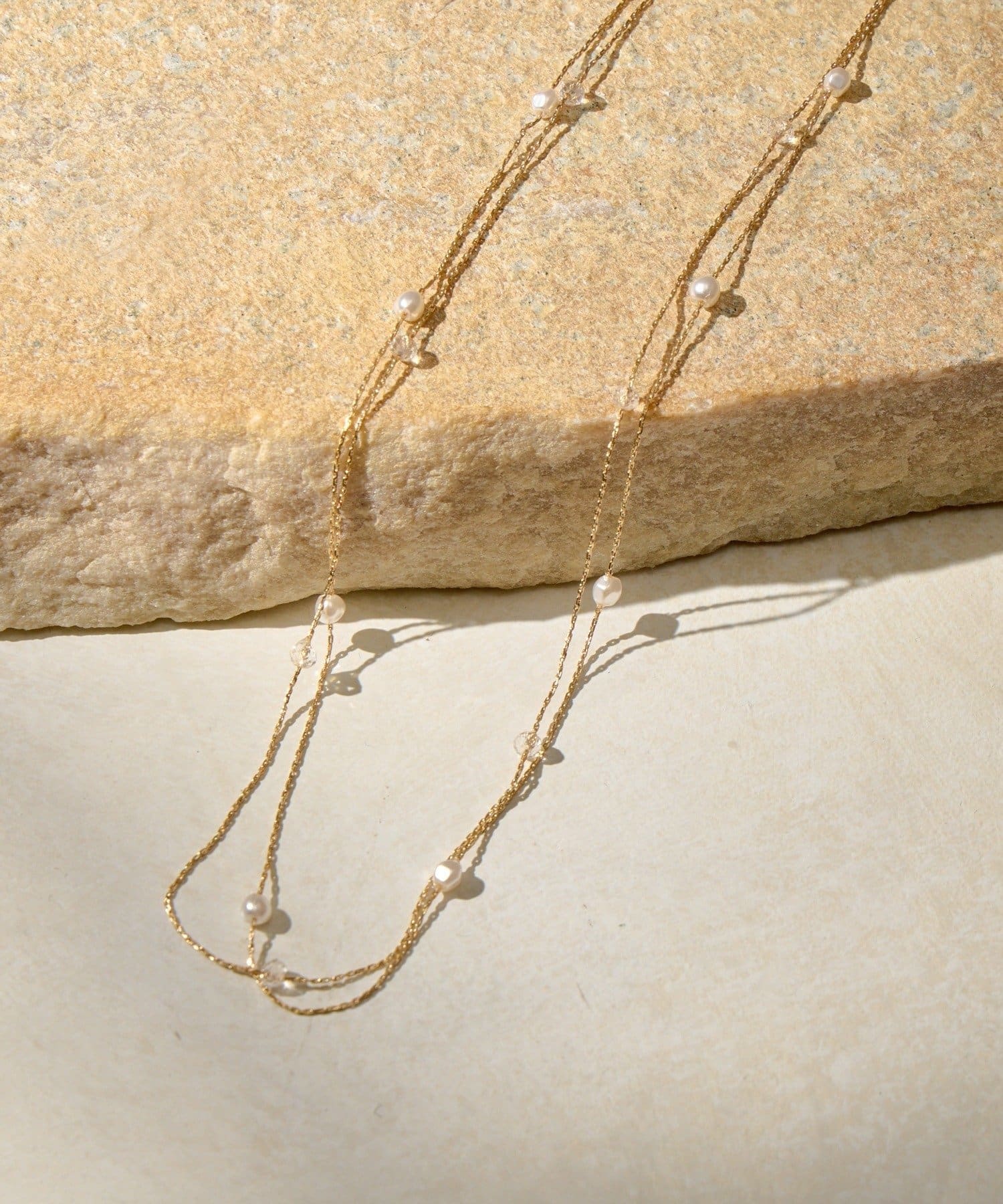 Lattice(ラティス) 華奢パール2連ネックレス