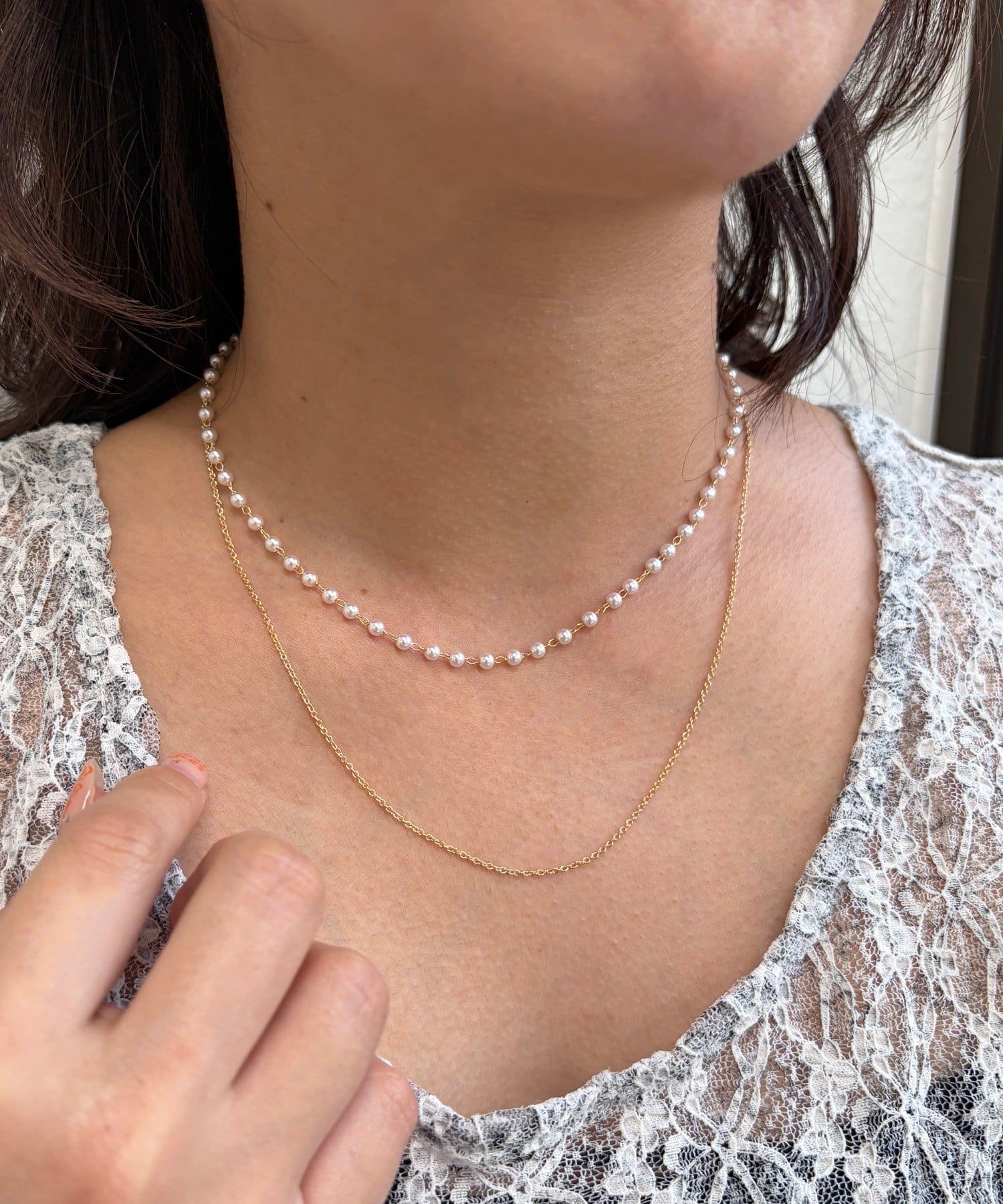 Lattice(ラティス) パールマグネットネックレス