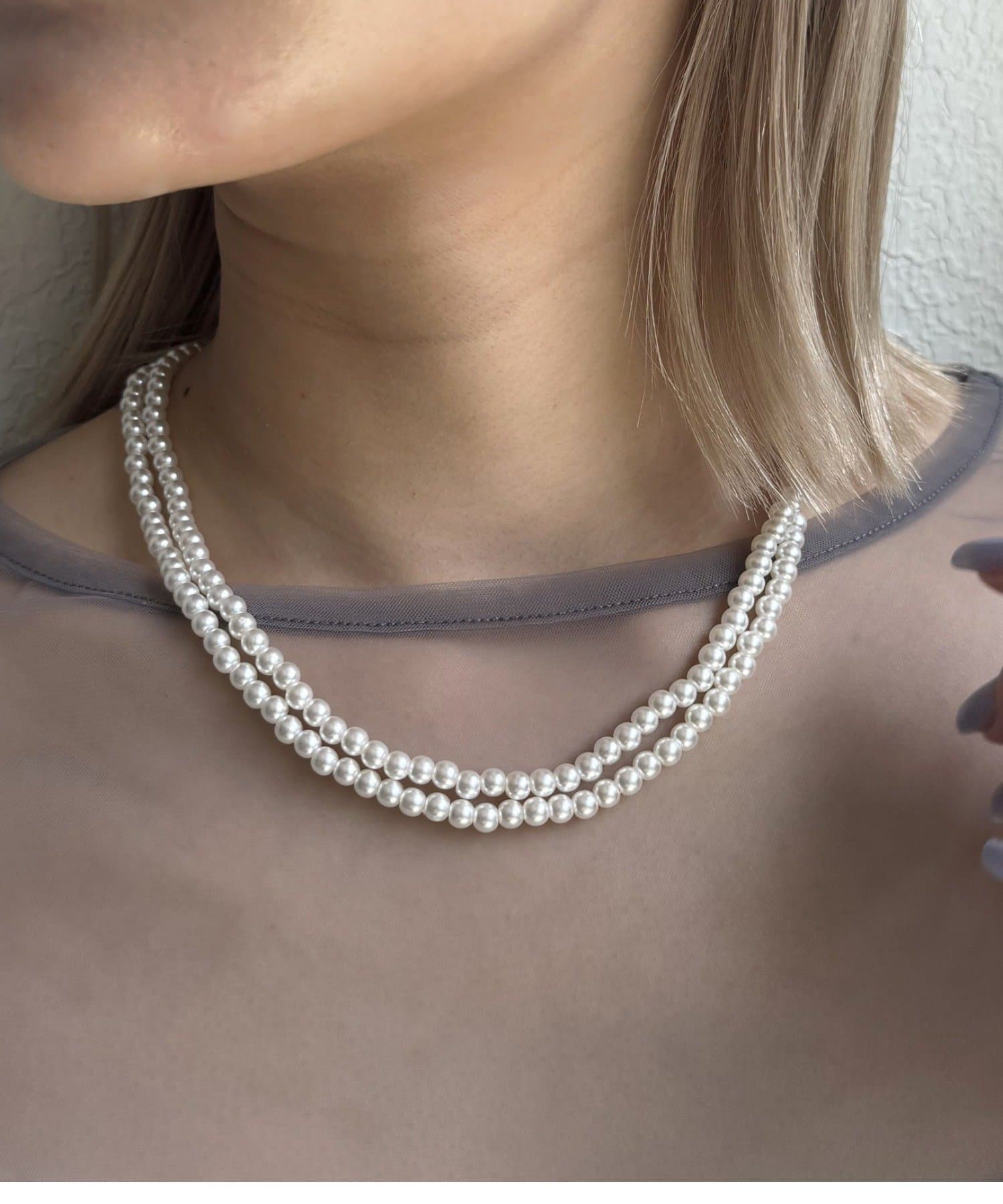 Lattice(ラティス) ロングパールネックレス