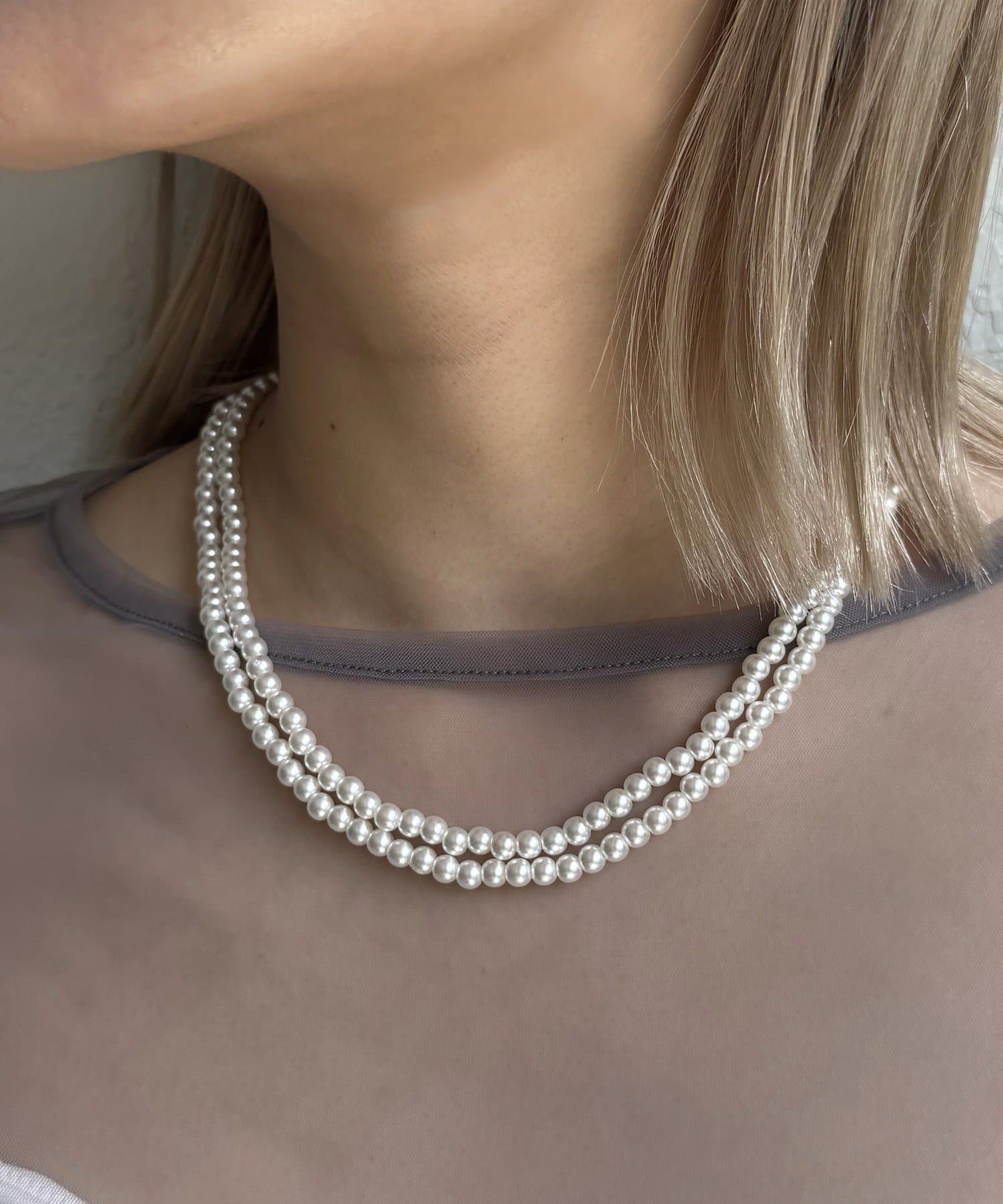 Lattice(ラティス) ロングパールネックレス