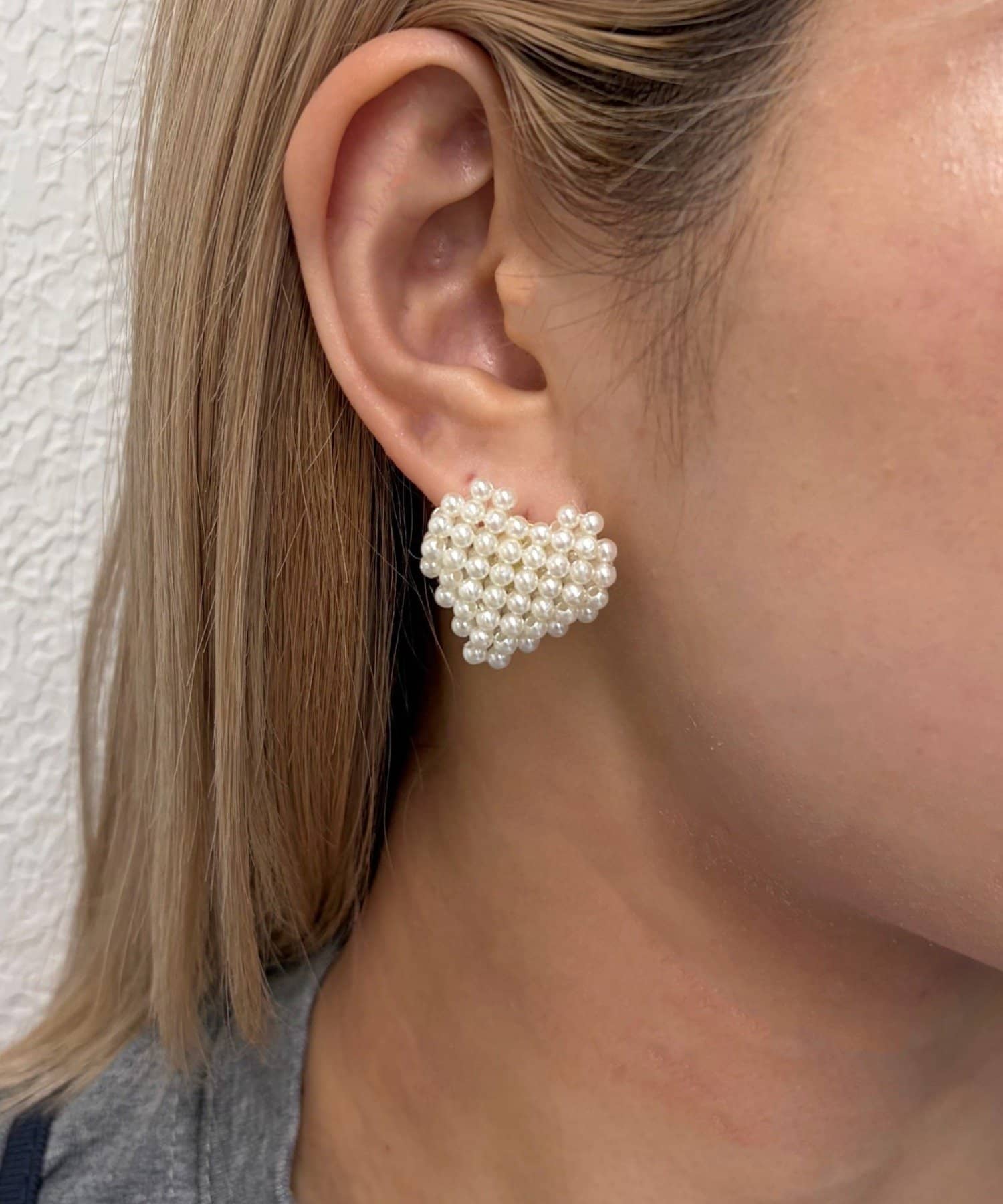 Lattice(ラティス) ハートパールピアス