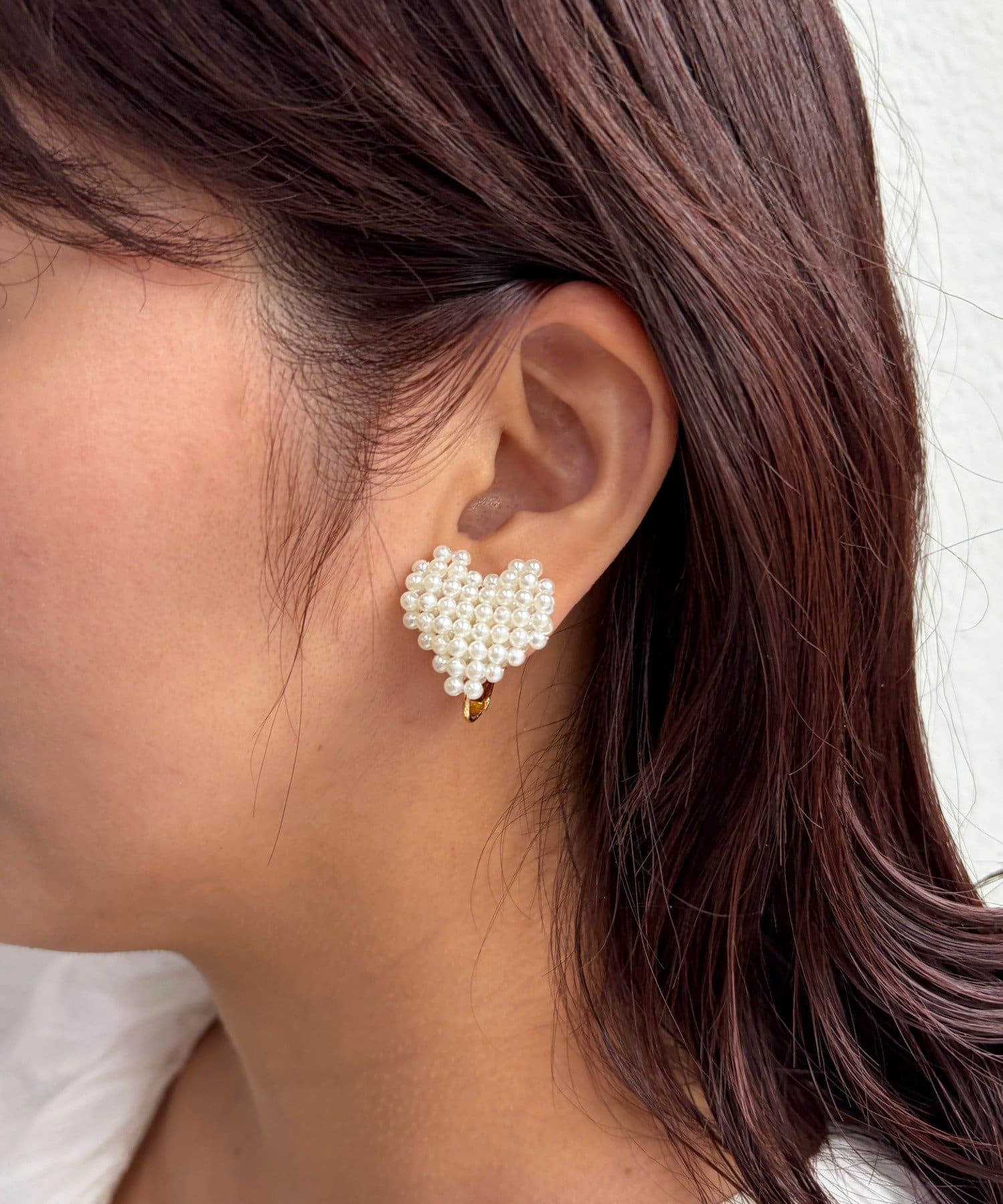 Lattice(ラティス) ハートパールイヤリング