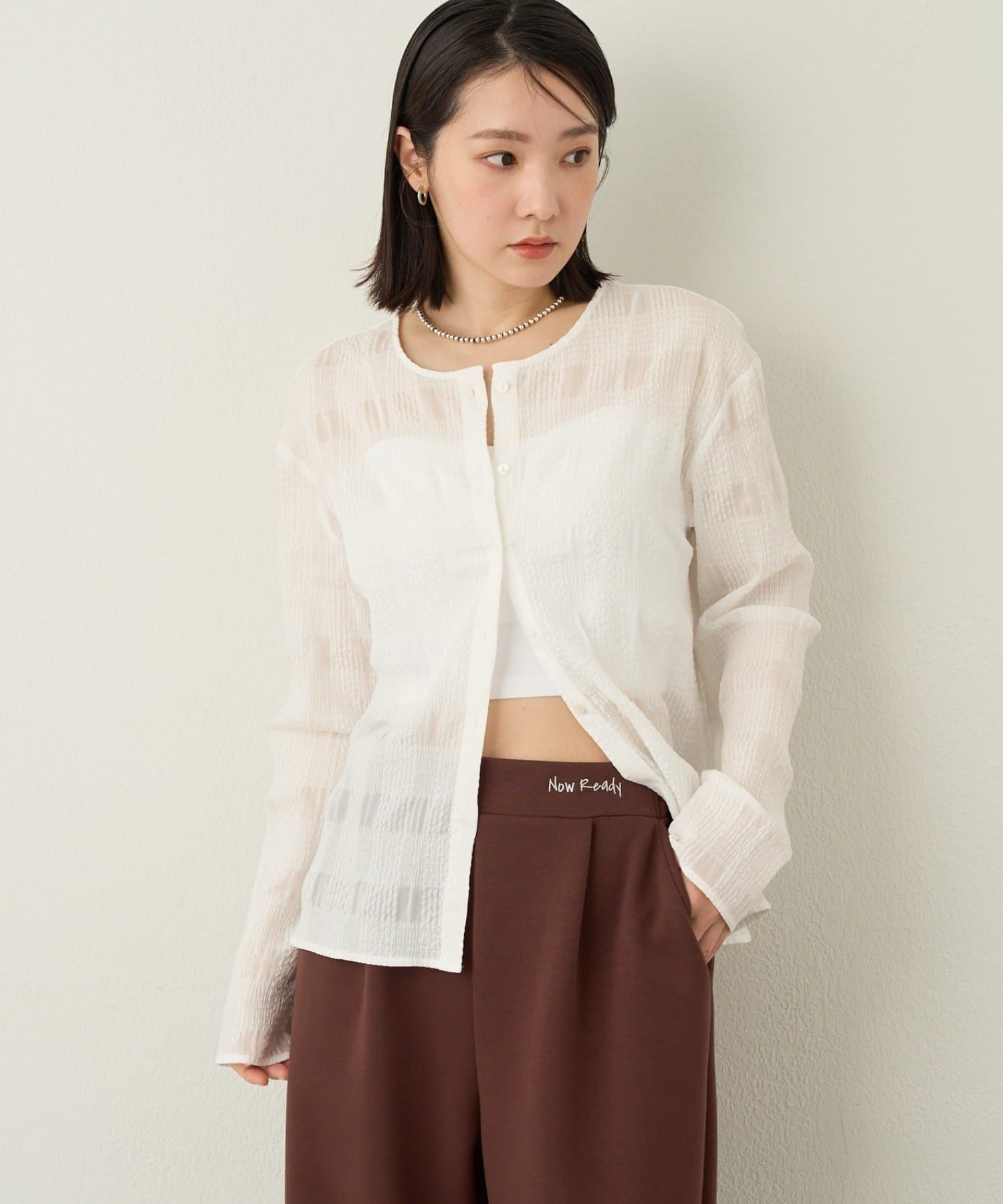 Omekashi(オメカシ) シアーチェック2wayカーディガン