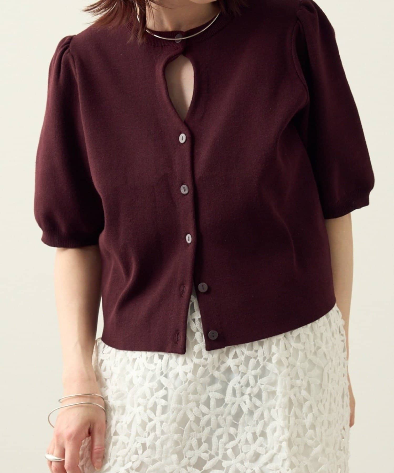 Omekashi(オメカシ) 2way半袖ホールニット