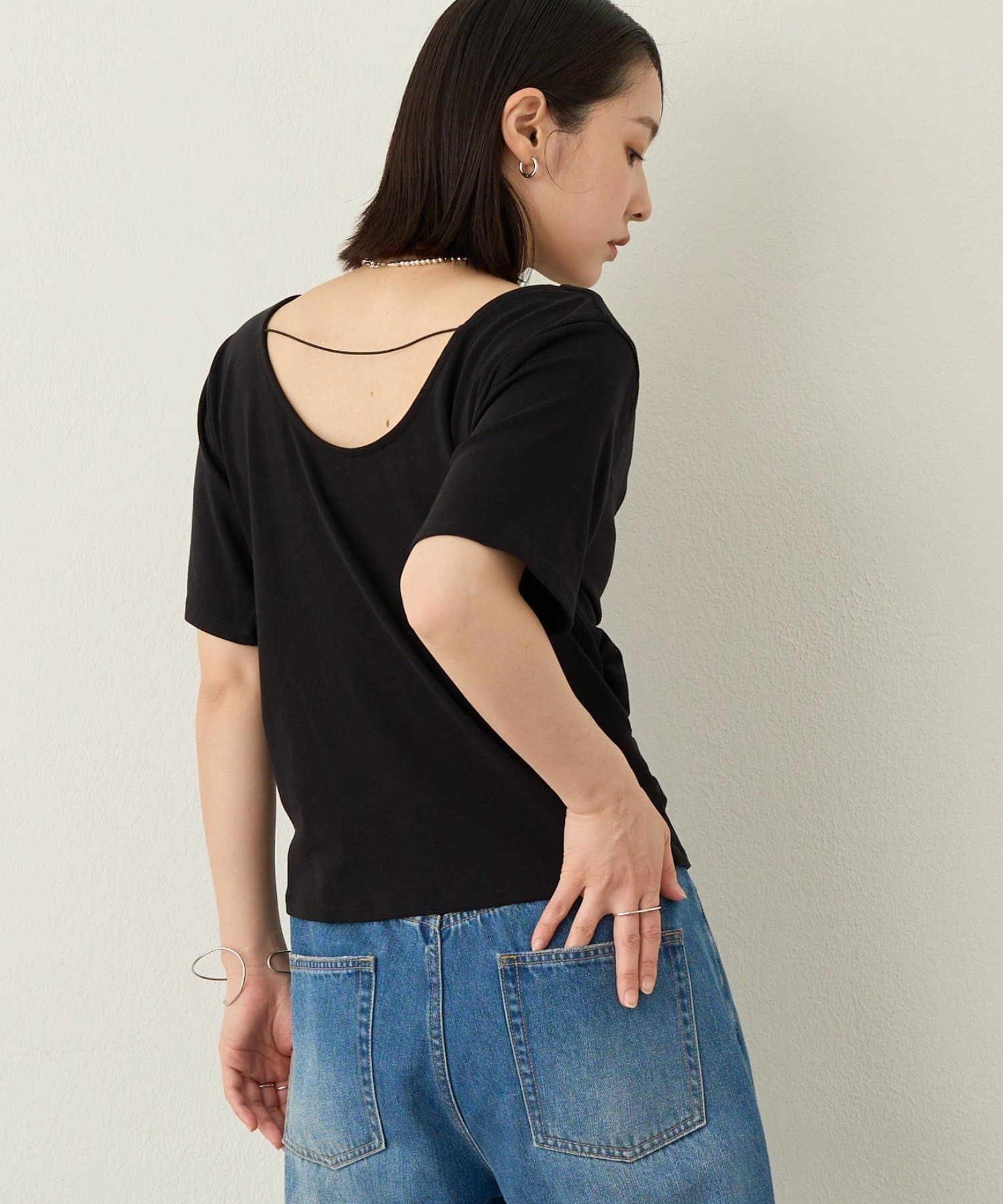 Omekashi(オメカシ) 2way半袖ドレープTシャツ