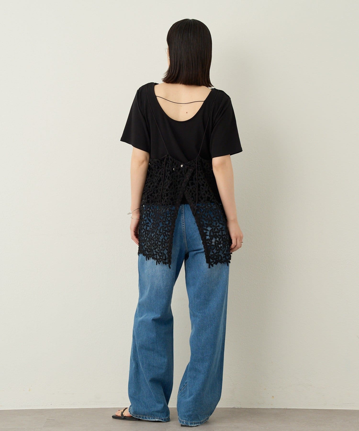 Omekashi(オメカシ) 2way半袖ドレープTシャツ