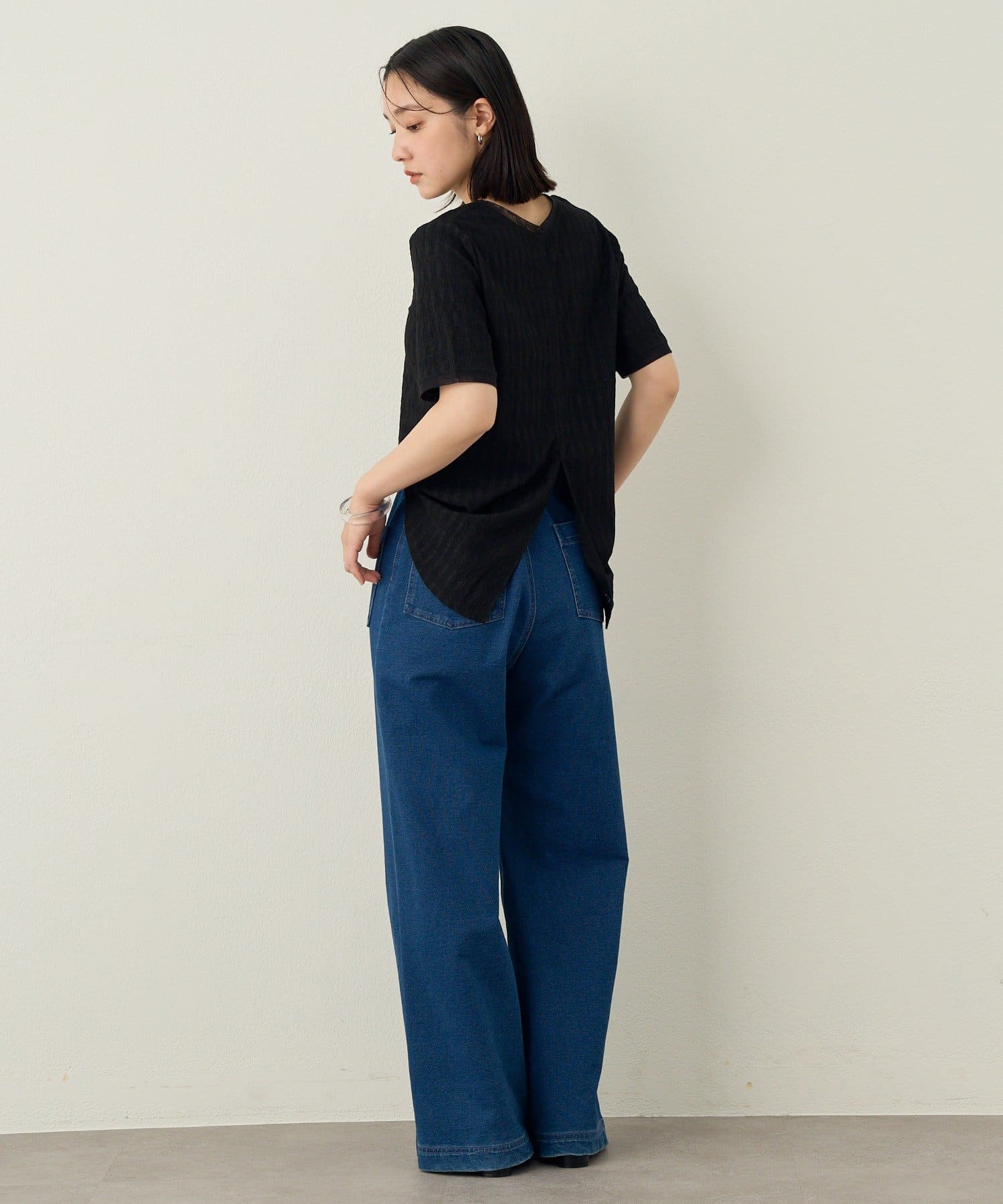 Omekashi(オメカシ) 2wayレースヘンリースリットTシャツ