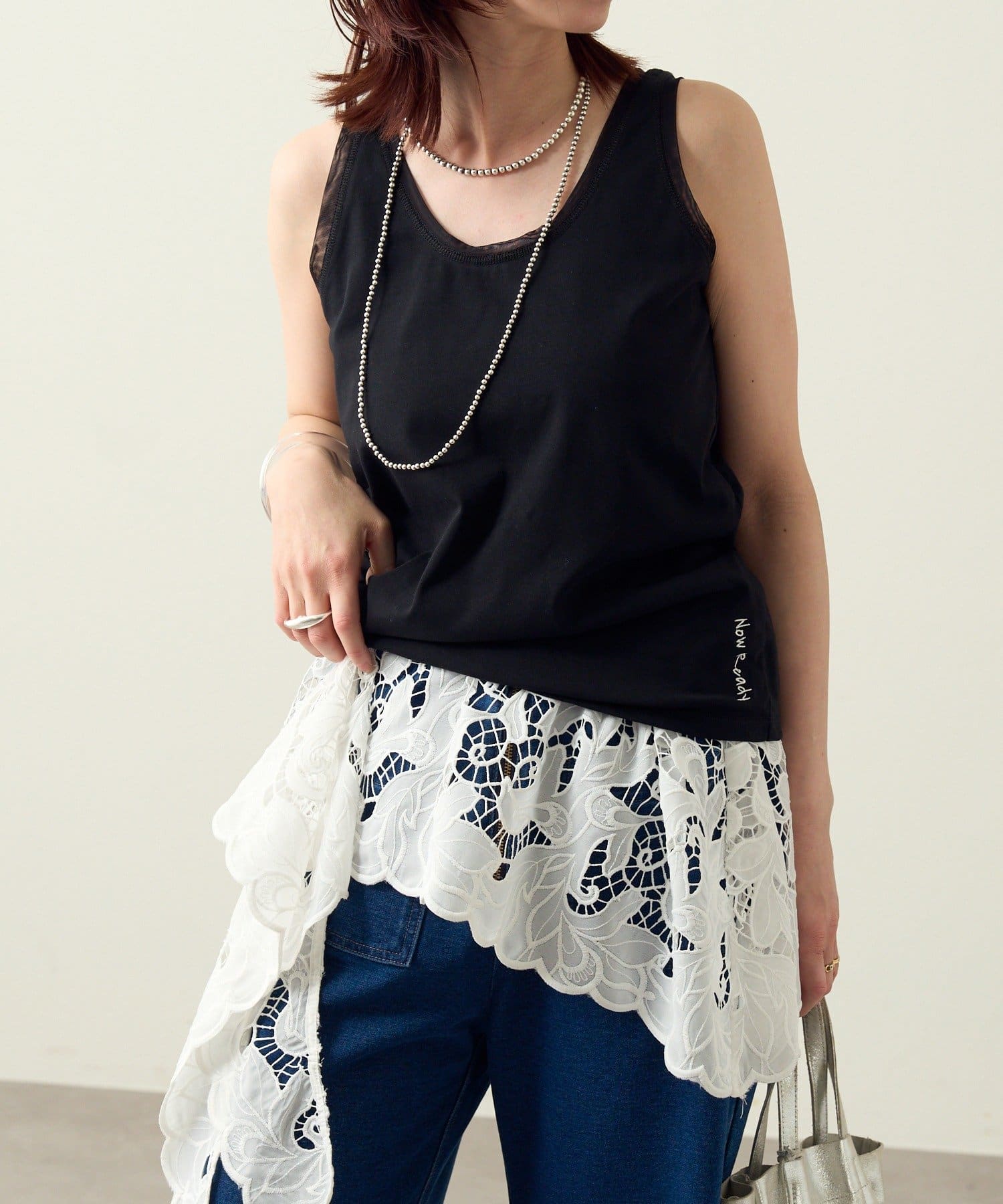 Omekashi(オメカシ) チュールレイヤード風タンクトップ