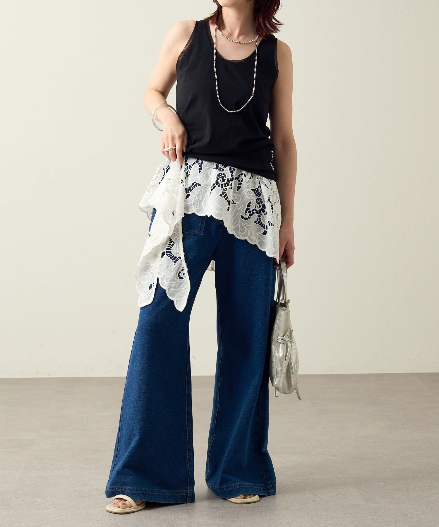 Omekashi(オメカシ) チュールレイヤード風タンクトップ