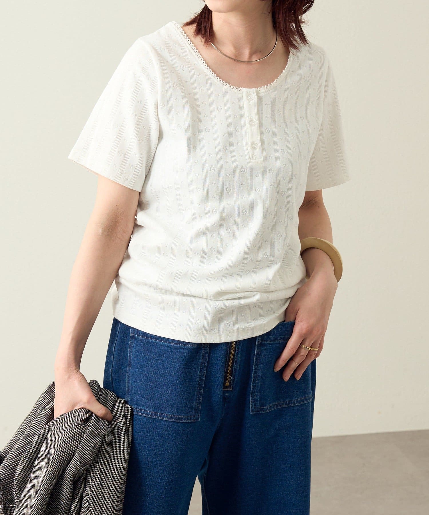 Omekashi(オメカシ) 針抜きヘンリーTシャツ