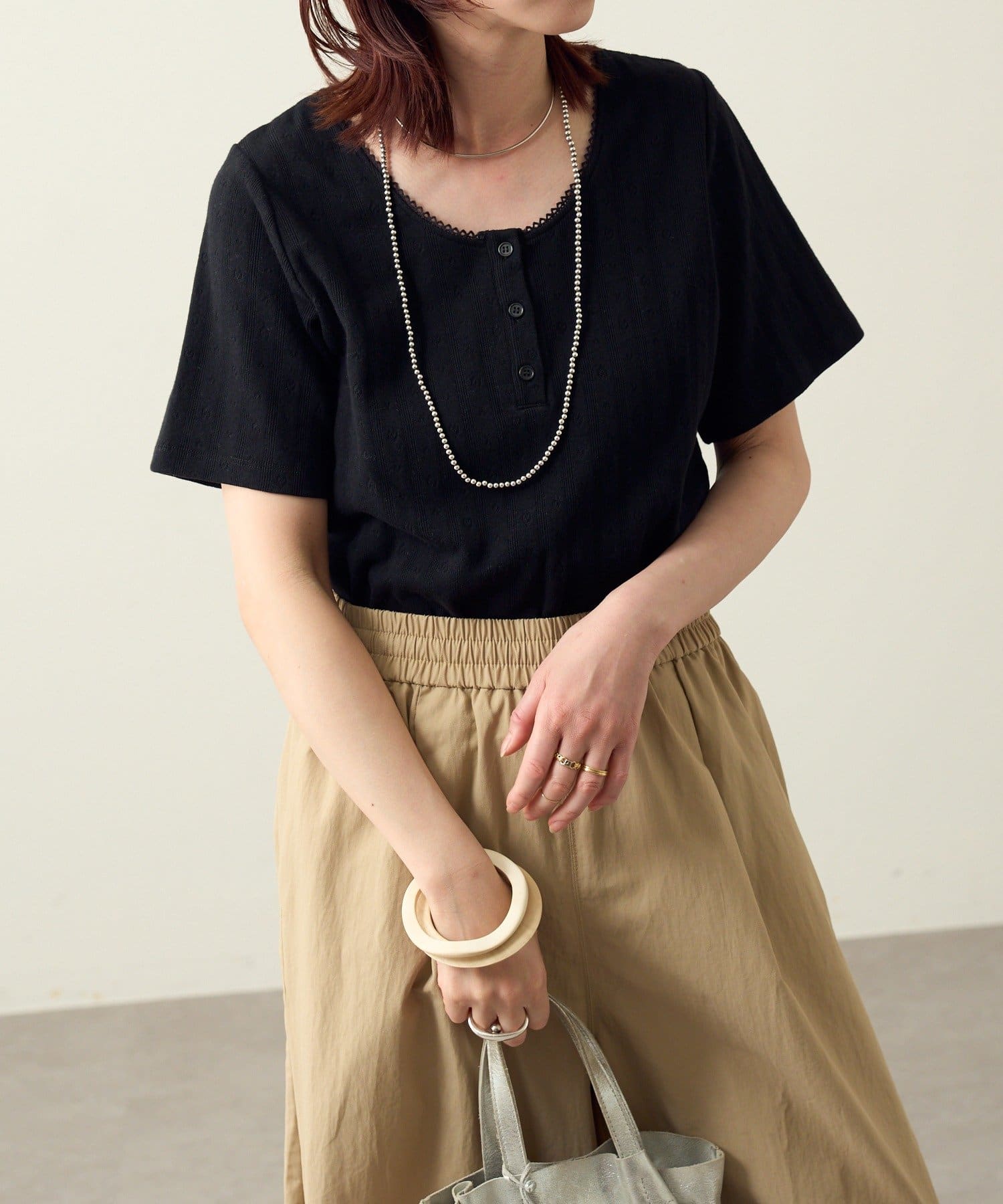 Omekashi(オメカシ) 針抜きヘンリーTシャツ