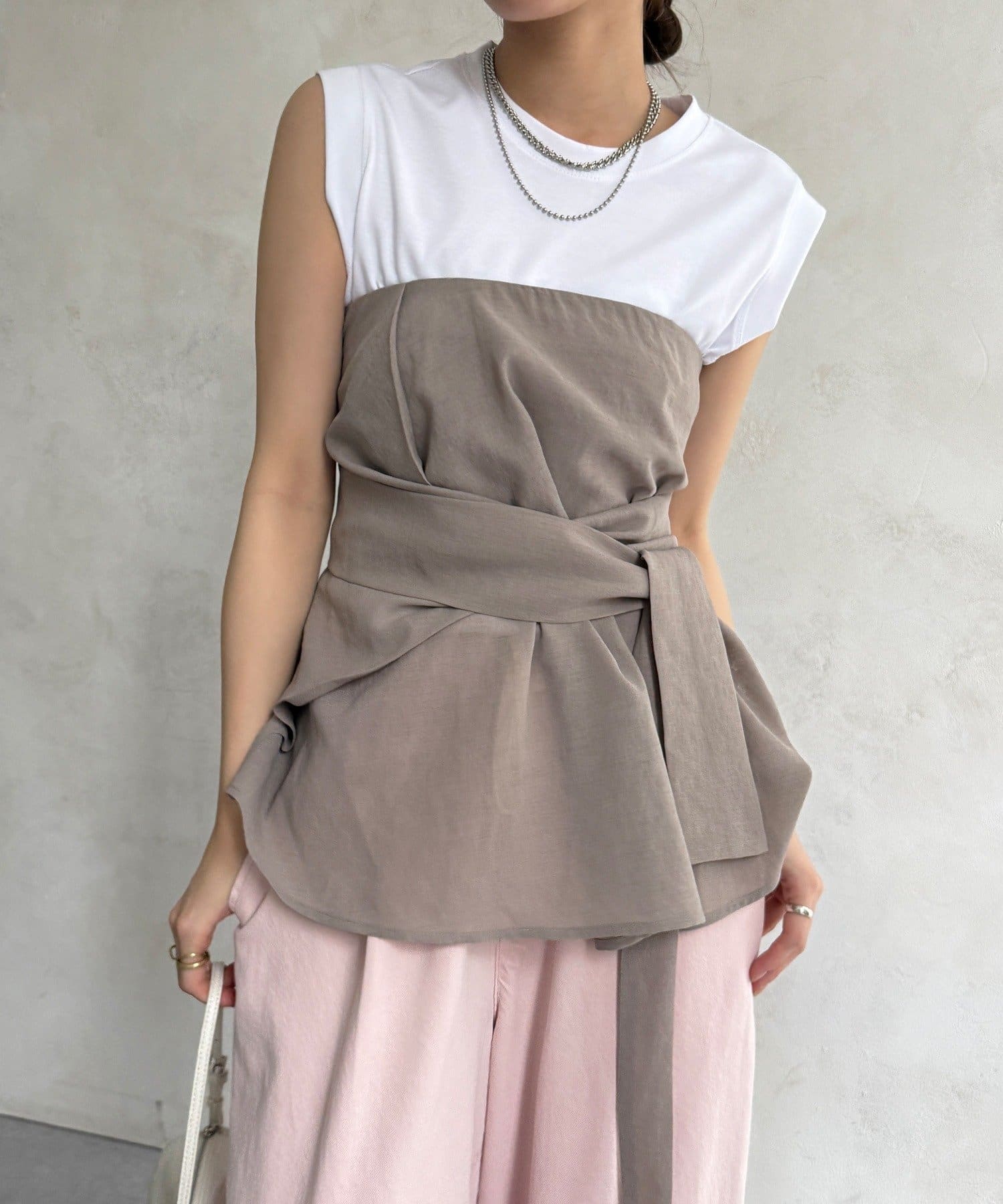 DOUDOU(ドゥドゥ) 【24日 10%OFFで予約スタート！】シアーアシメタックビスチェ