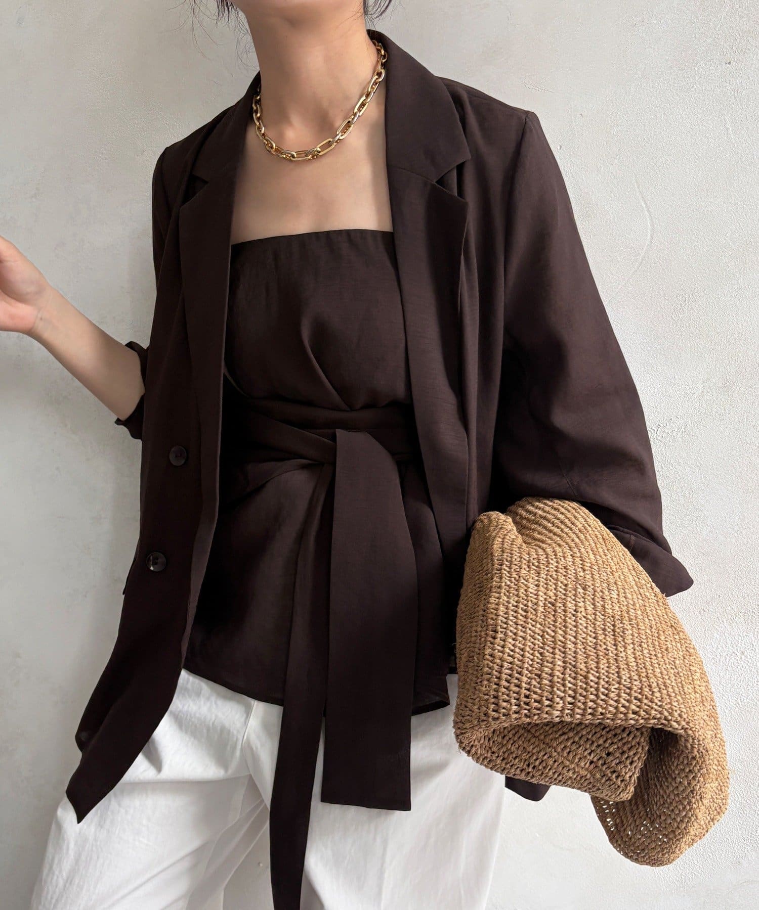 DOUDOU(ドゥドゥ) 【24日 10%OFFで予約スタート！】シアーアシメタックビスチェ