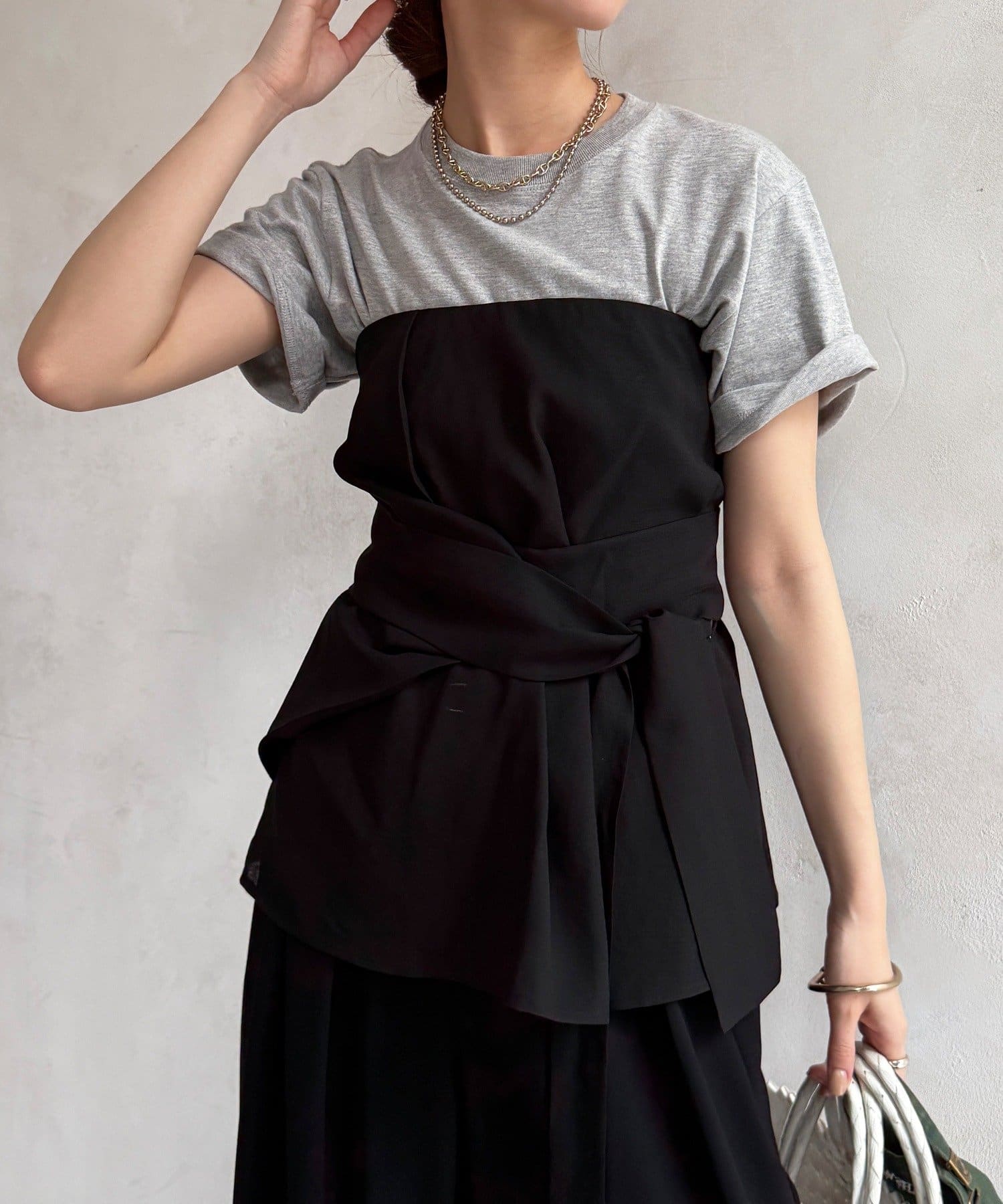 DOUDOU(ドゥドゥ) 【24日 10%OFFで予約スタート！】シアーアシメタックビスチェ