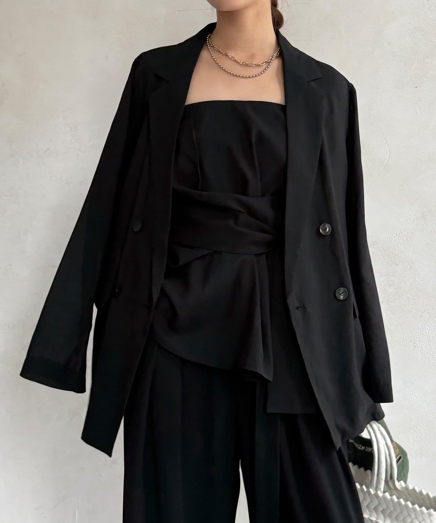 DOUDOU(ドゥドゥ) 【24日 10%OFFで予約スタート！】シアーアシメタックビスチェ