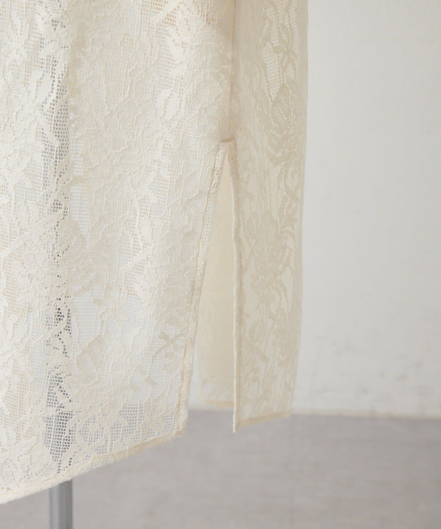 ear PAPILLONNER(イア パピヨネ) 《花柄/透け感/通気性◎》フロントボタンレースワンピース【SUM1 STYLE(スミスタイル)】