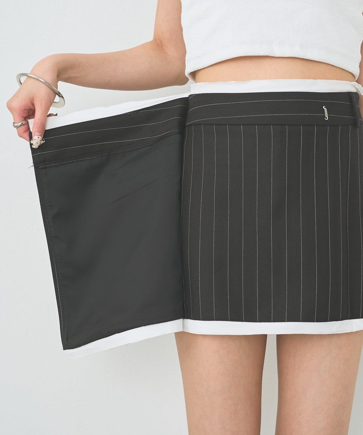 mystic(ミスティック) ストライプラップスカート