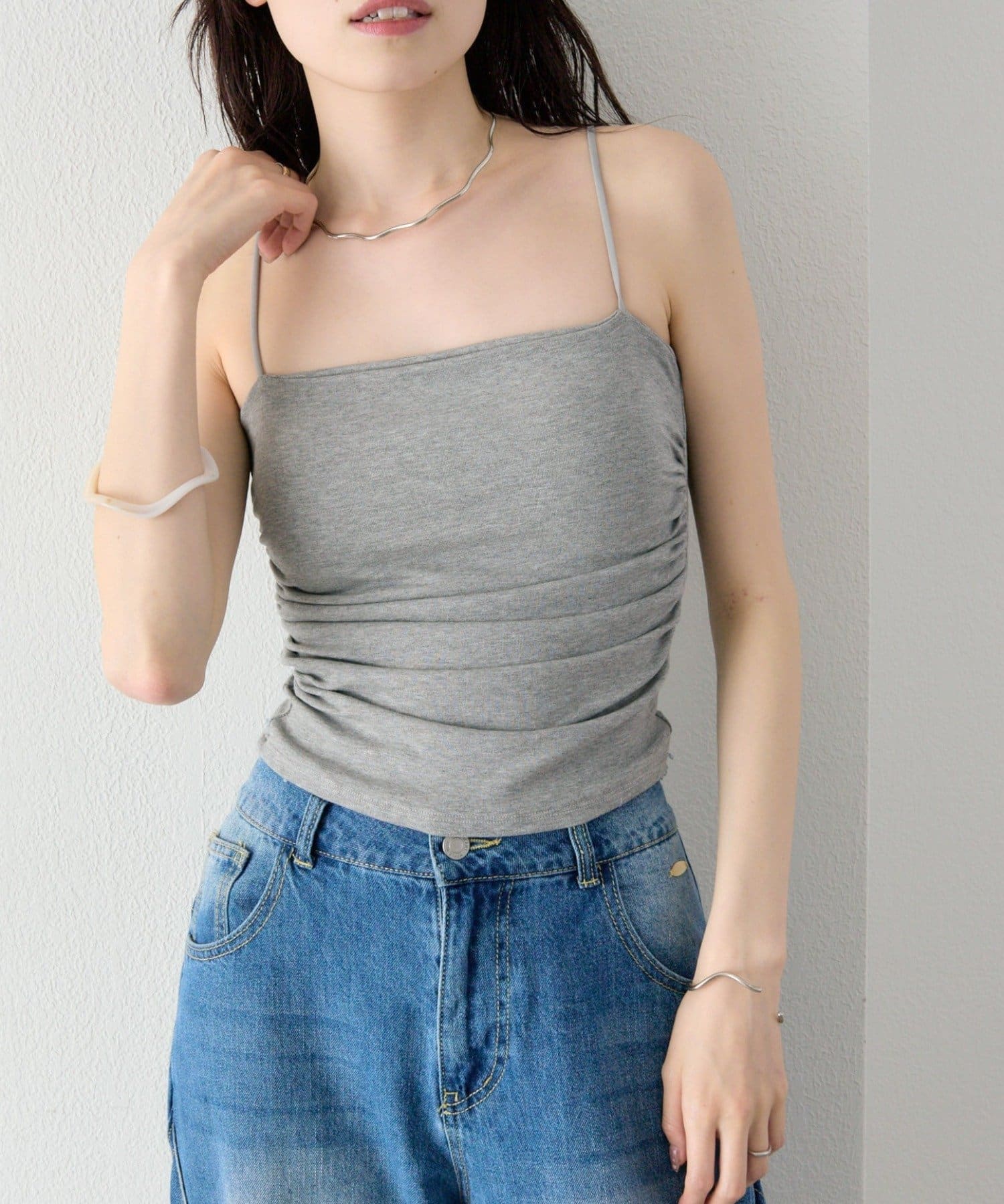 mystic(ミスティック) パット付きサイドギャザーキャミソール