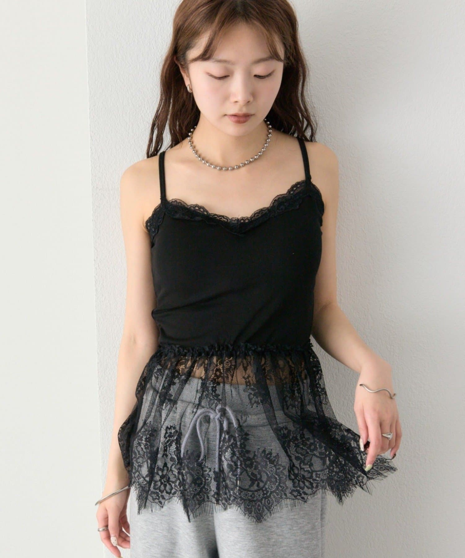 mystic(ミスティック) パット付きレースドッキングキャミソール