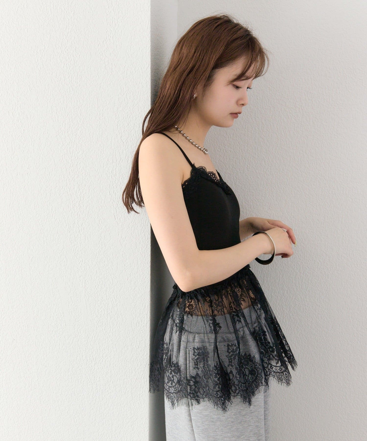 mystic(ミスティック) パット付きレースドッキングキャミソール