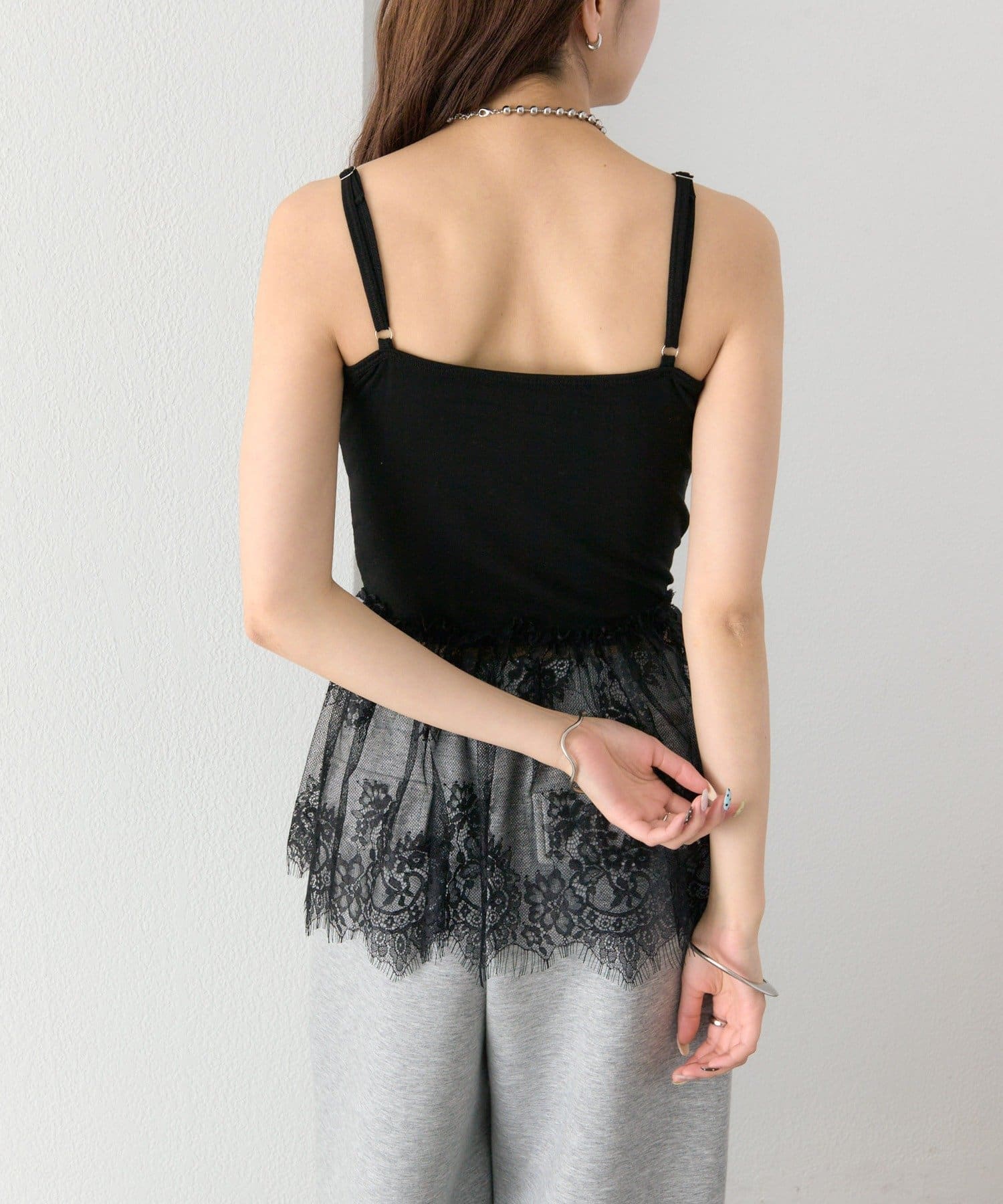 mystic(ミスティック) パット付きレースドッキングキャミソール