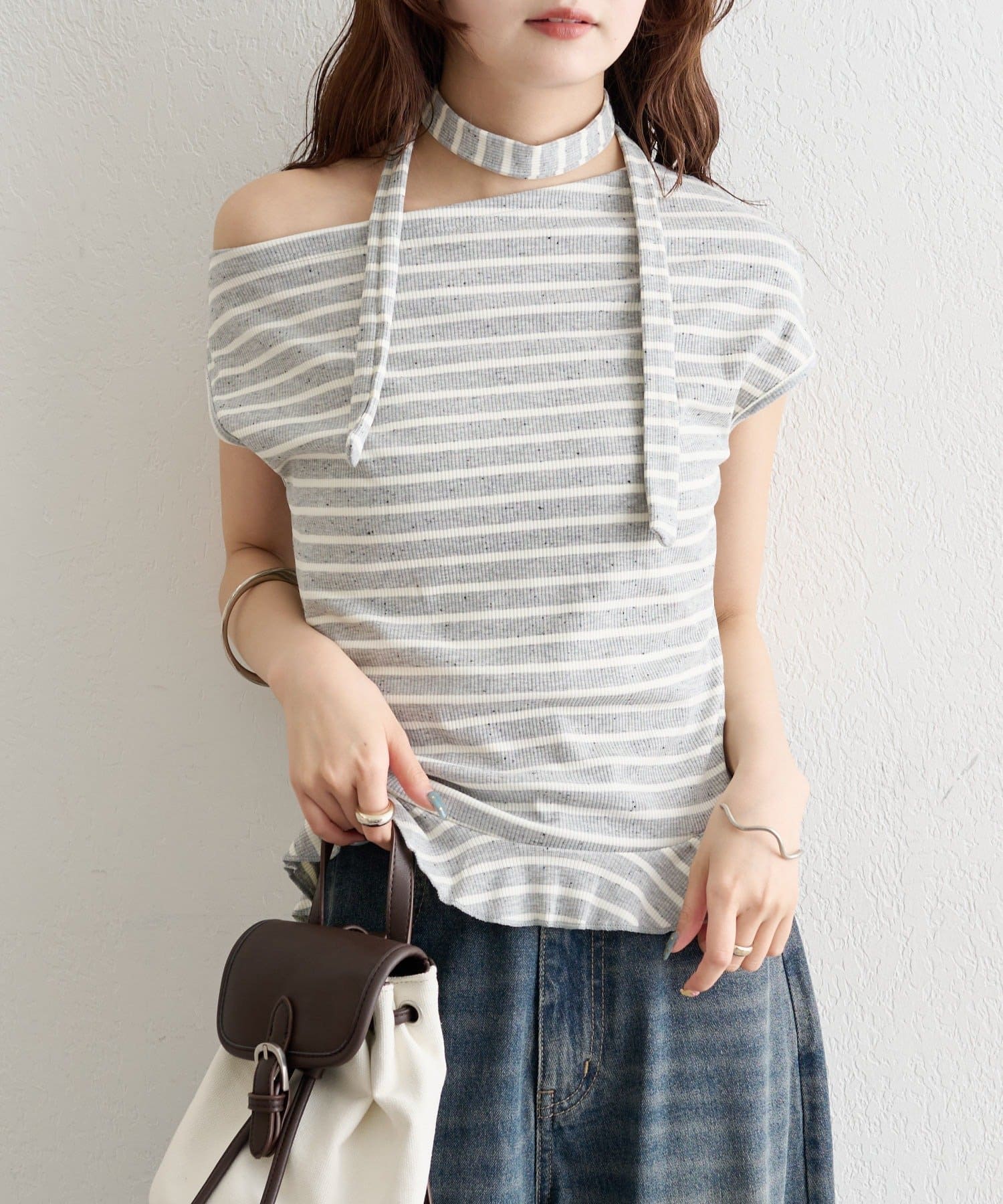 mystic(ミスティック) 《WEB限定》裾フリルワンショルカットソー