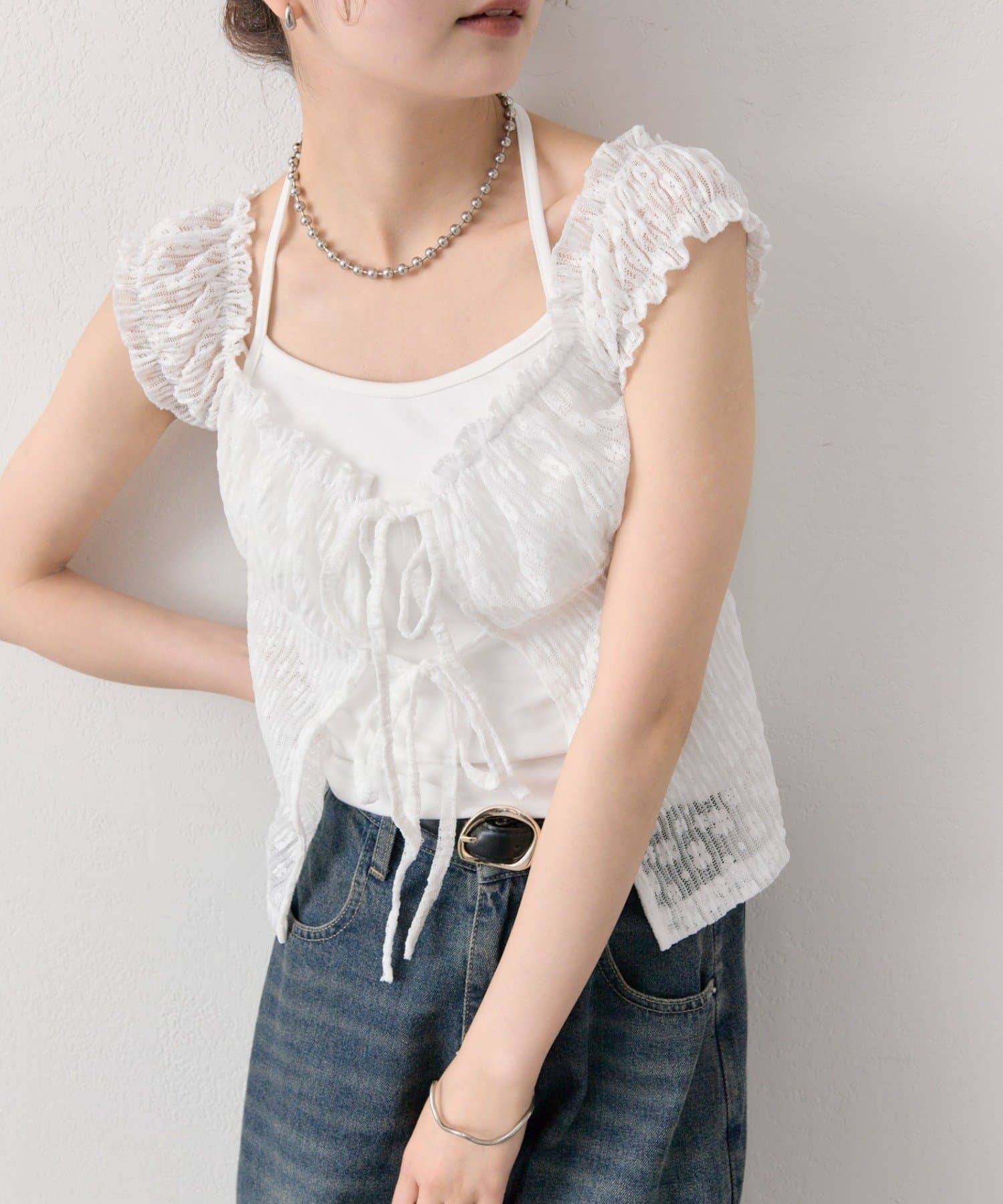 mystic(ミスティック) レースリボンTOPS