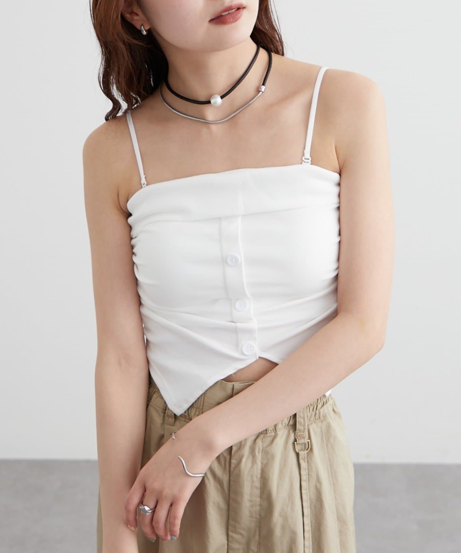 mystic(ミスティック) パット付きボタンスリットキャミソール