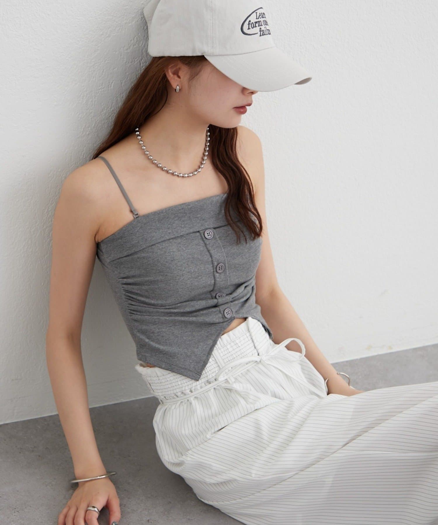 mystic(ミスティック) パット付きボタンスリットキャミソール