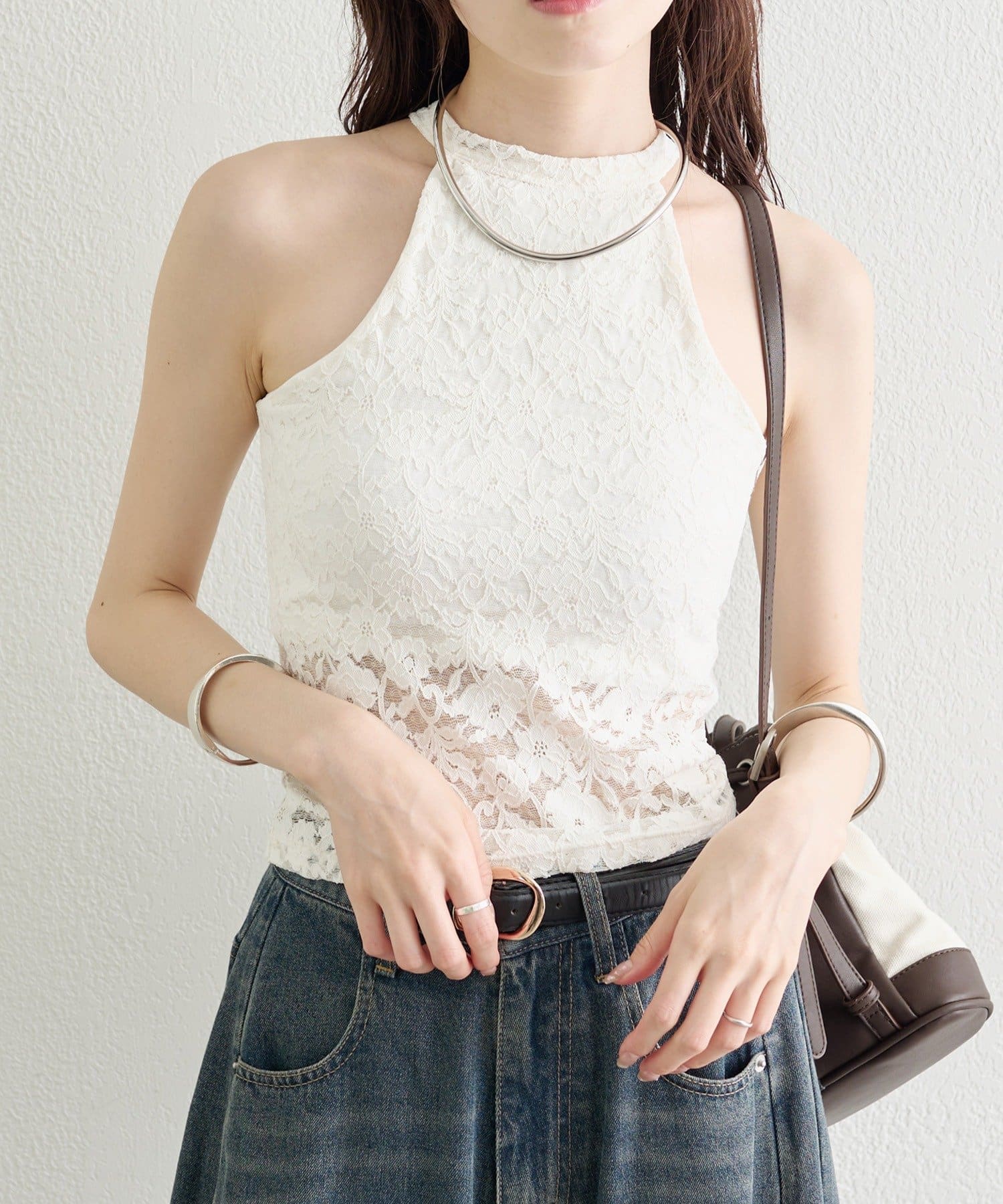 mystic(ミスティック) 《WEB限定》パット付きレースアメスリキャミソール