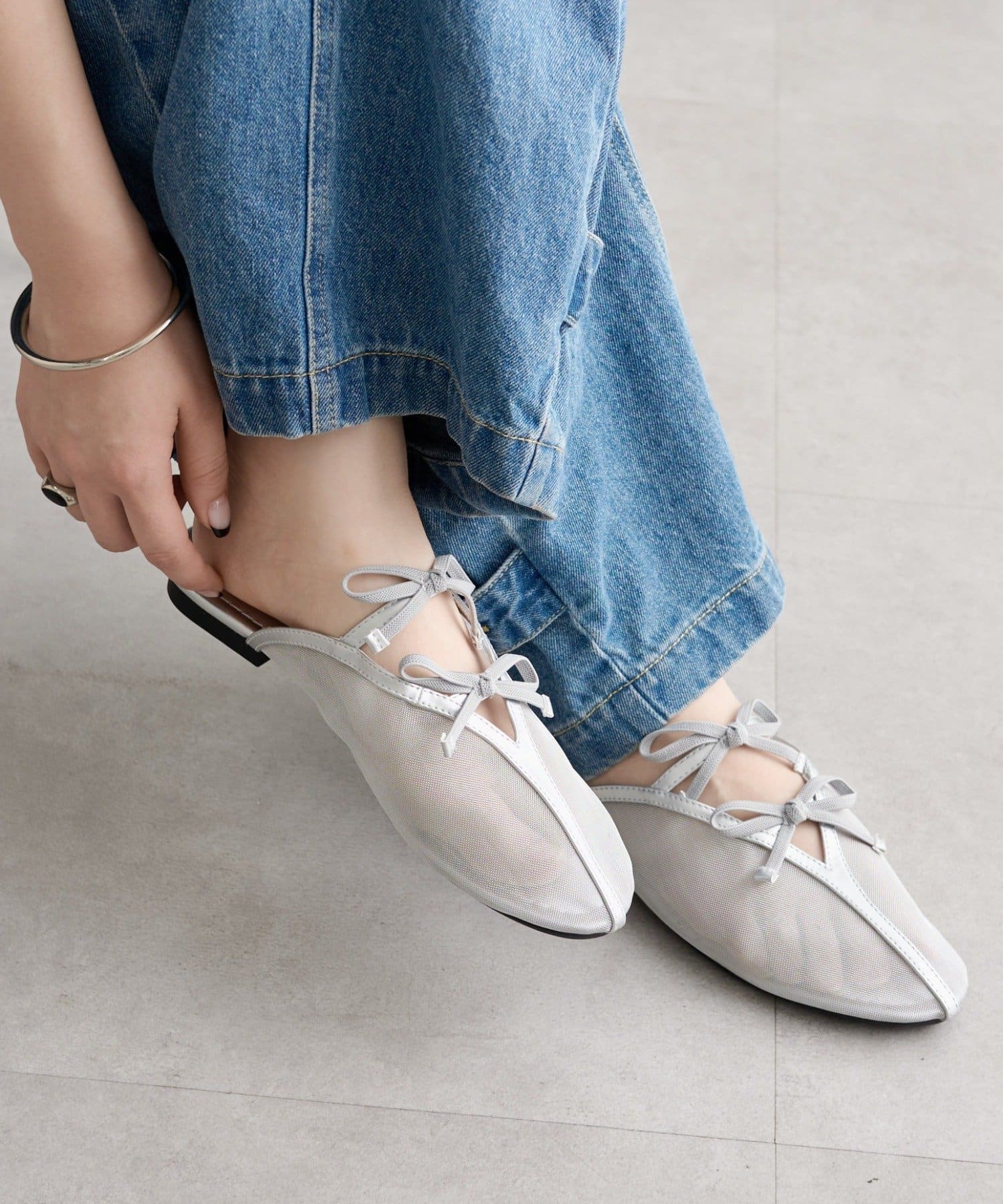 mystic(ミスティック) リボンチュールフラットシューズ